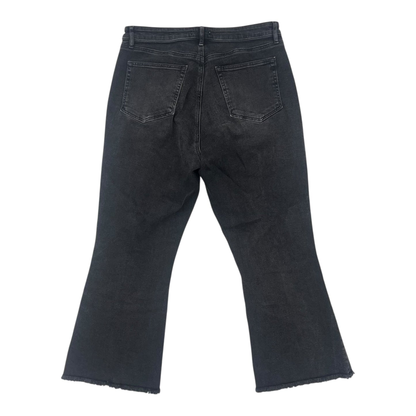 Jeans Cropped By Loft In Black Denim, Size:12