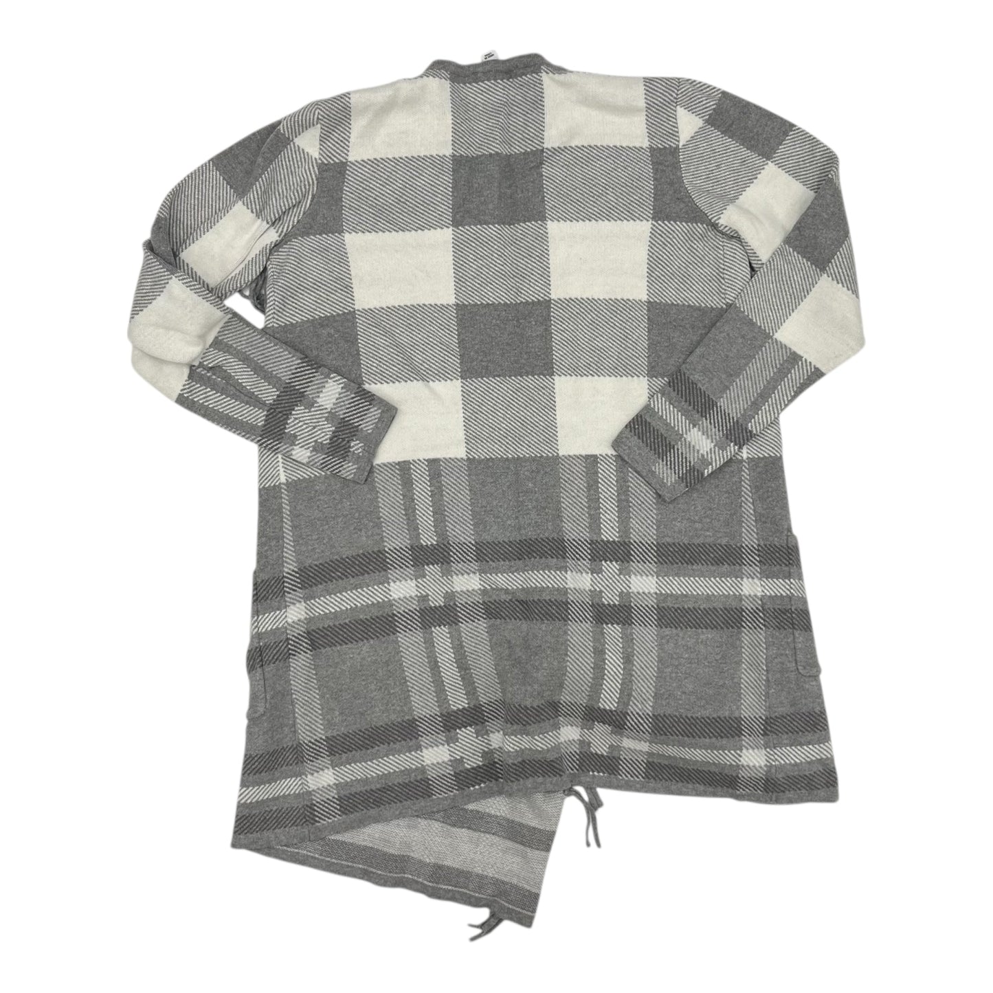 Sweater Cardigan By Isaac Mizrahi Live Qvc In Grey & White, Size:Xs