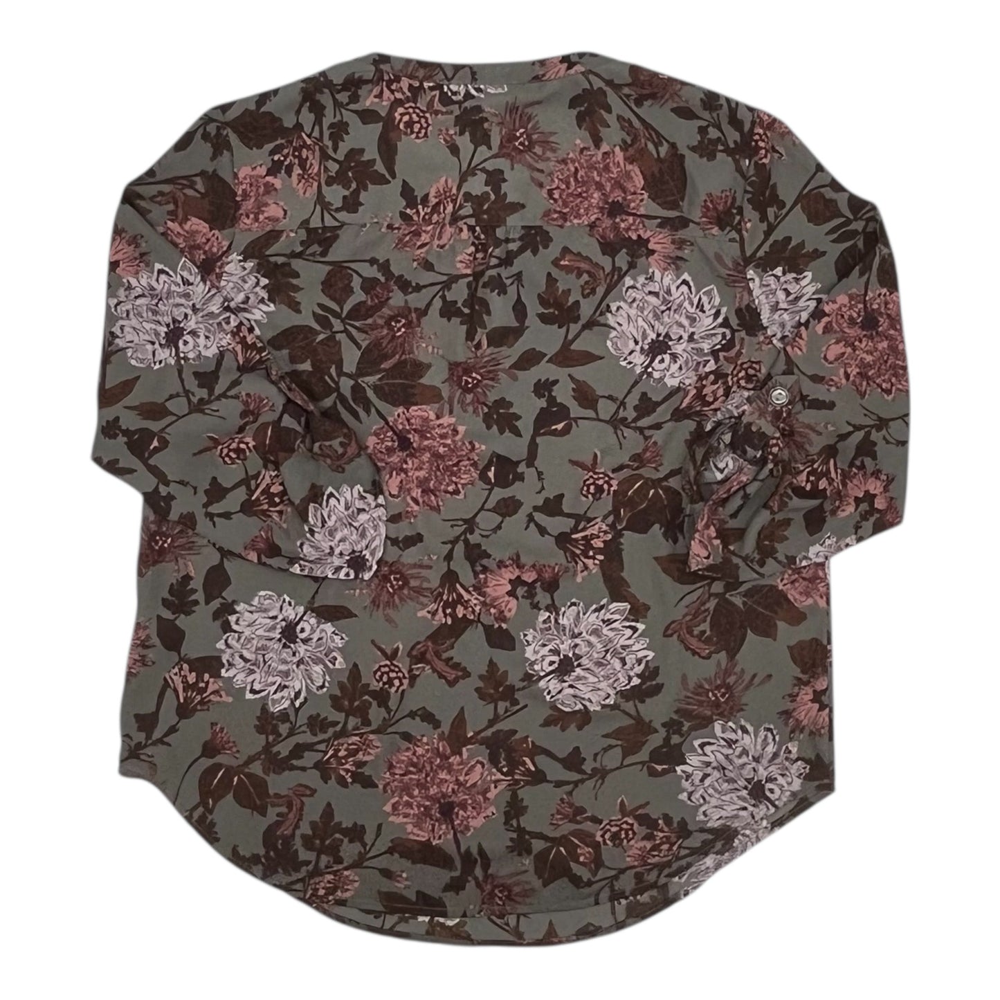 Blouse 3/4 Sleeve By Maurices In Grey & Purple, Size:M