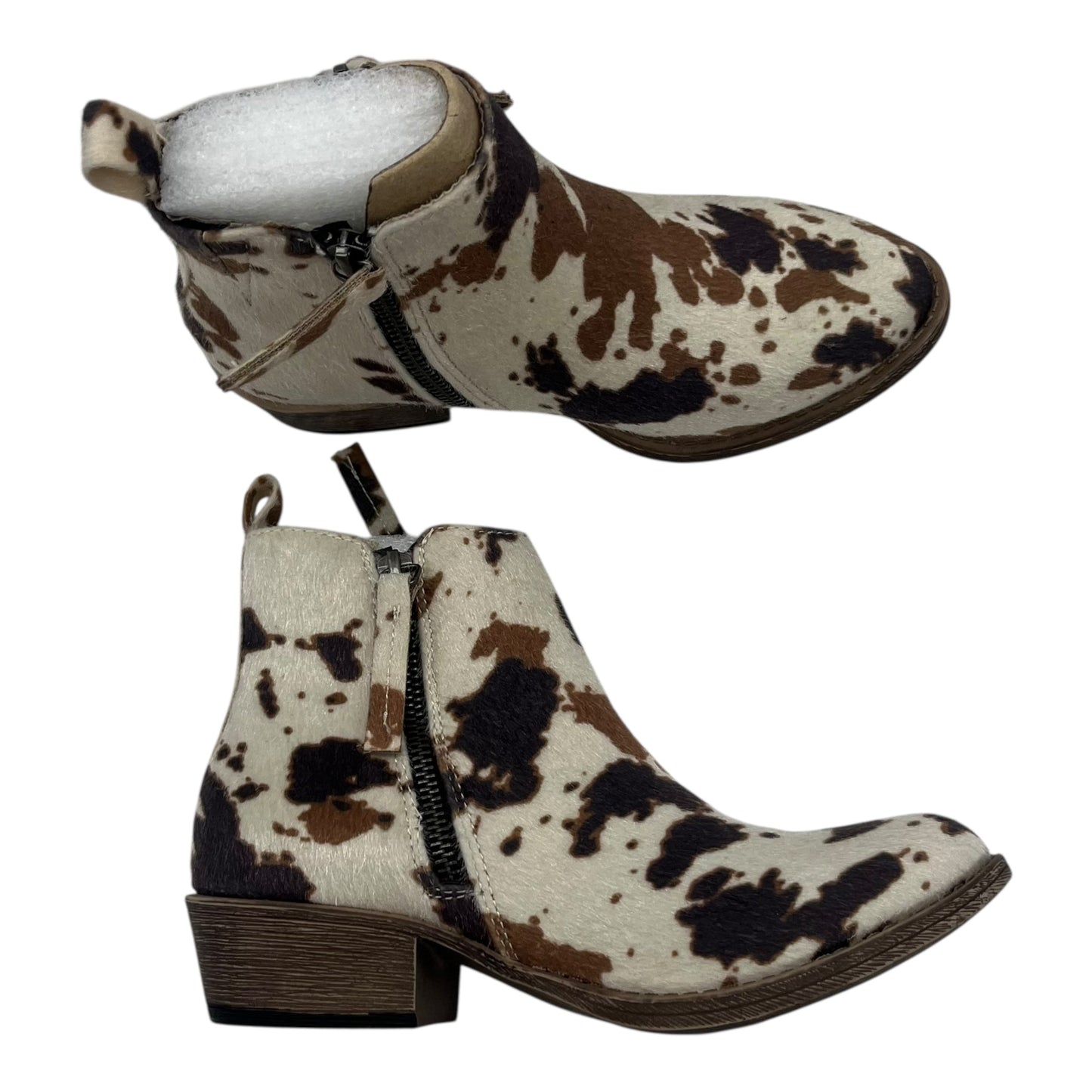 Boots Ankle Heels By Clothes Mentor In Brown, Size:6