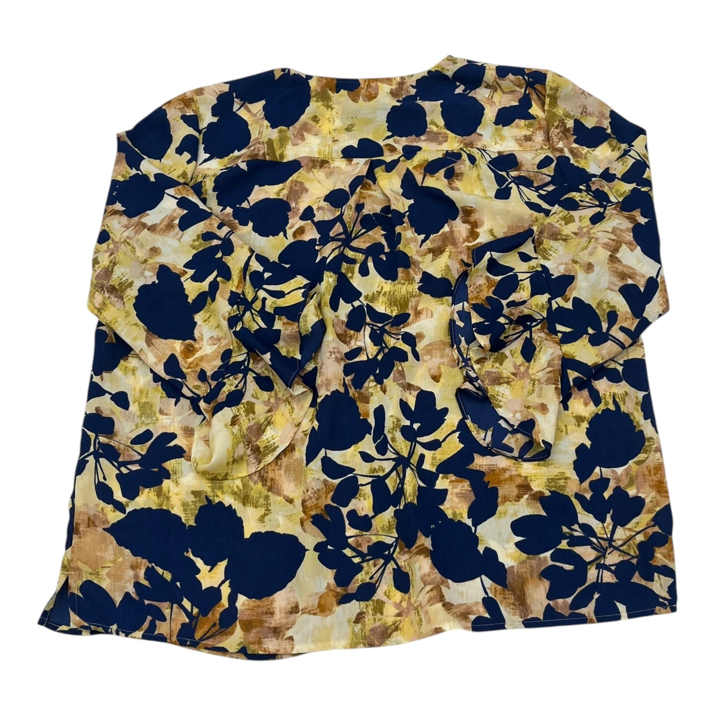 Blouse Ls By Investments In Tan, Size:L