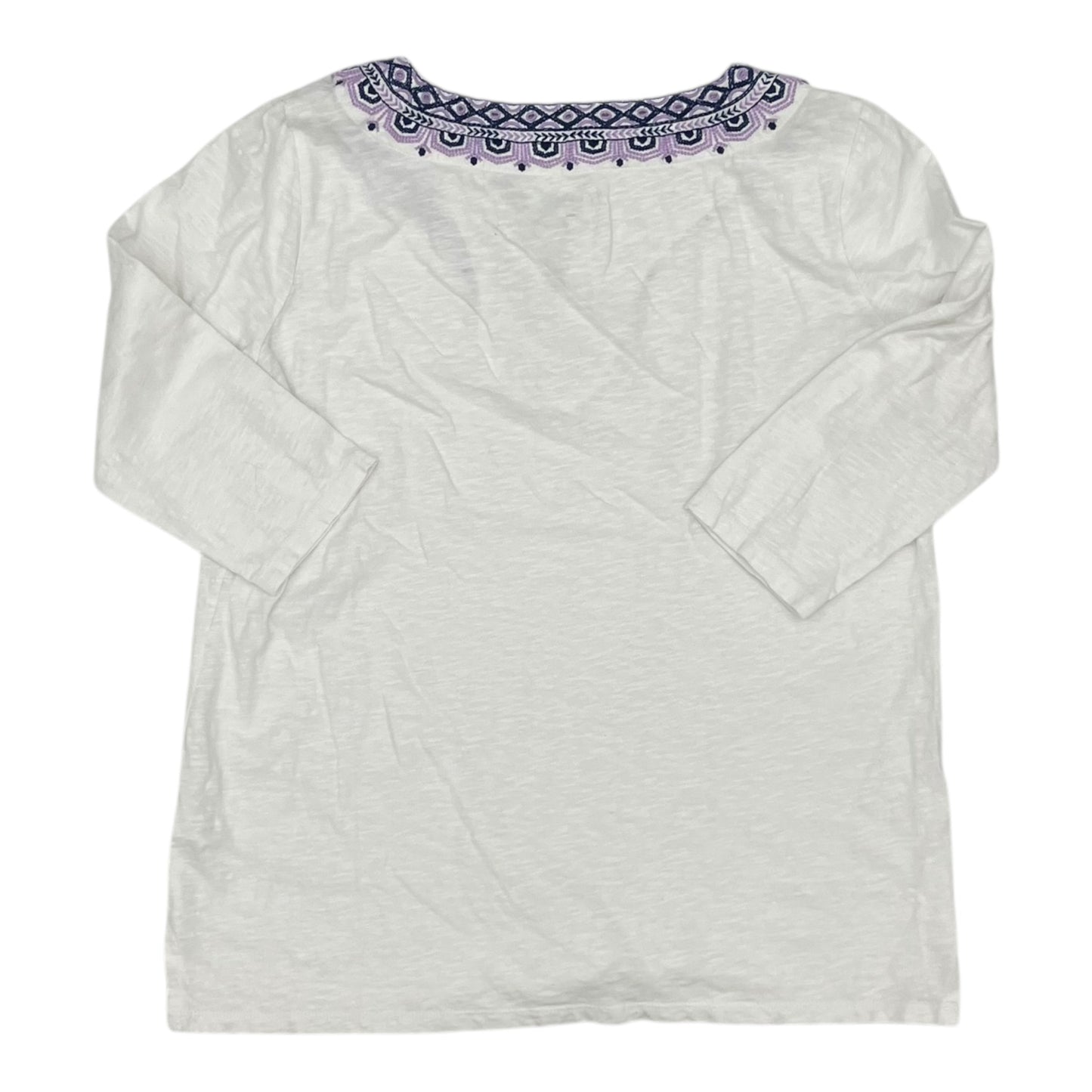 Top 3/4 Sleeve By Talbots In White, Size:Mp