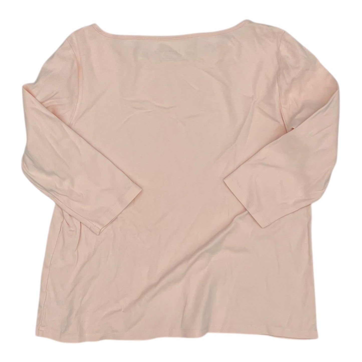 Top 3/4 Sleeve Basic By Talbots In Peach, Size:L