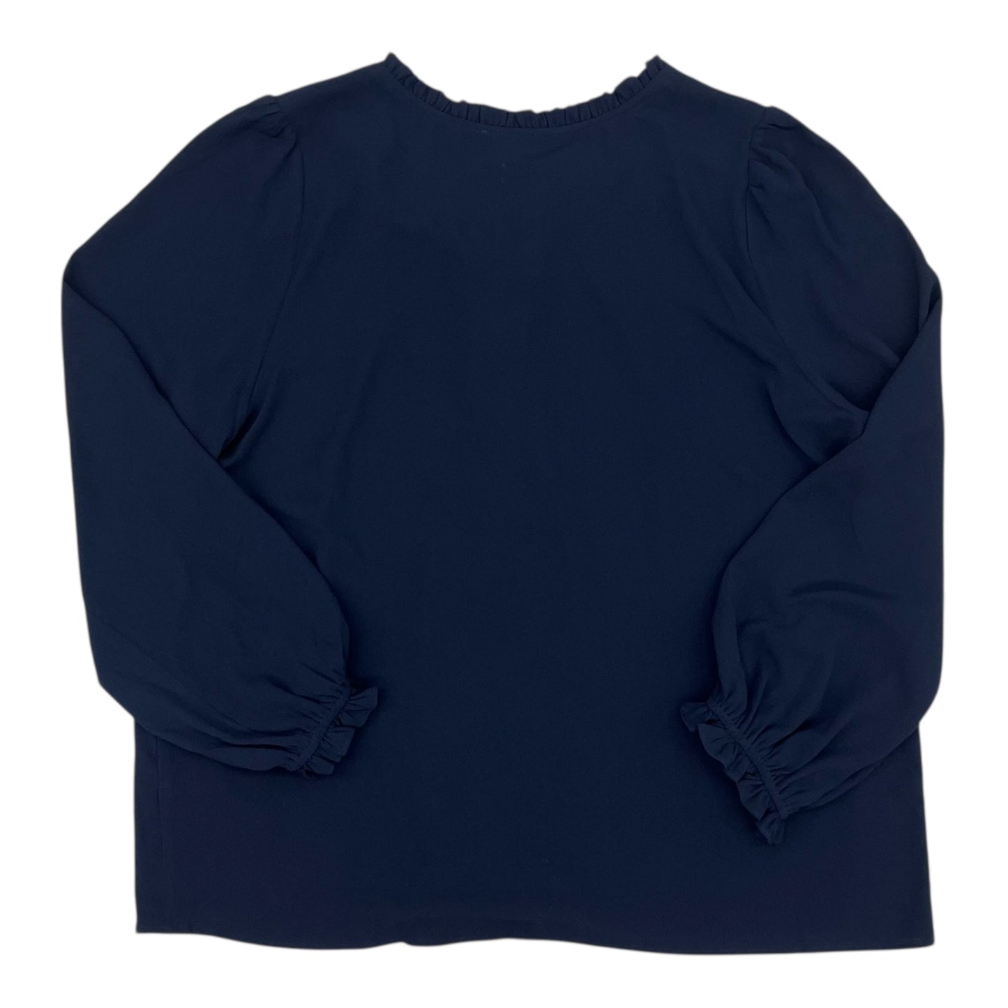 Blouse Ls By Cotton Bleu In Navy, Size:1X