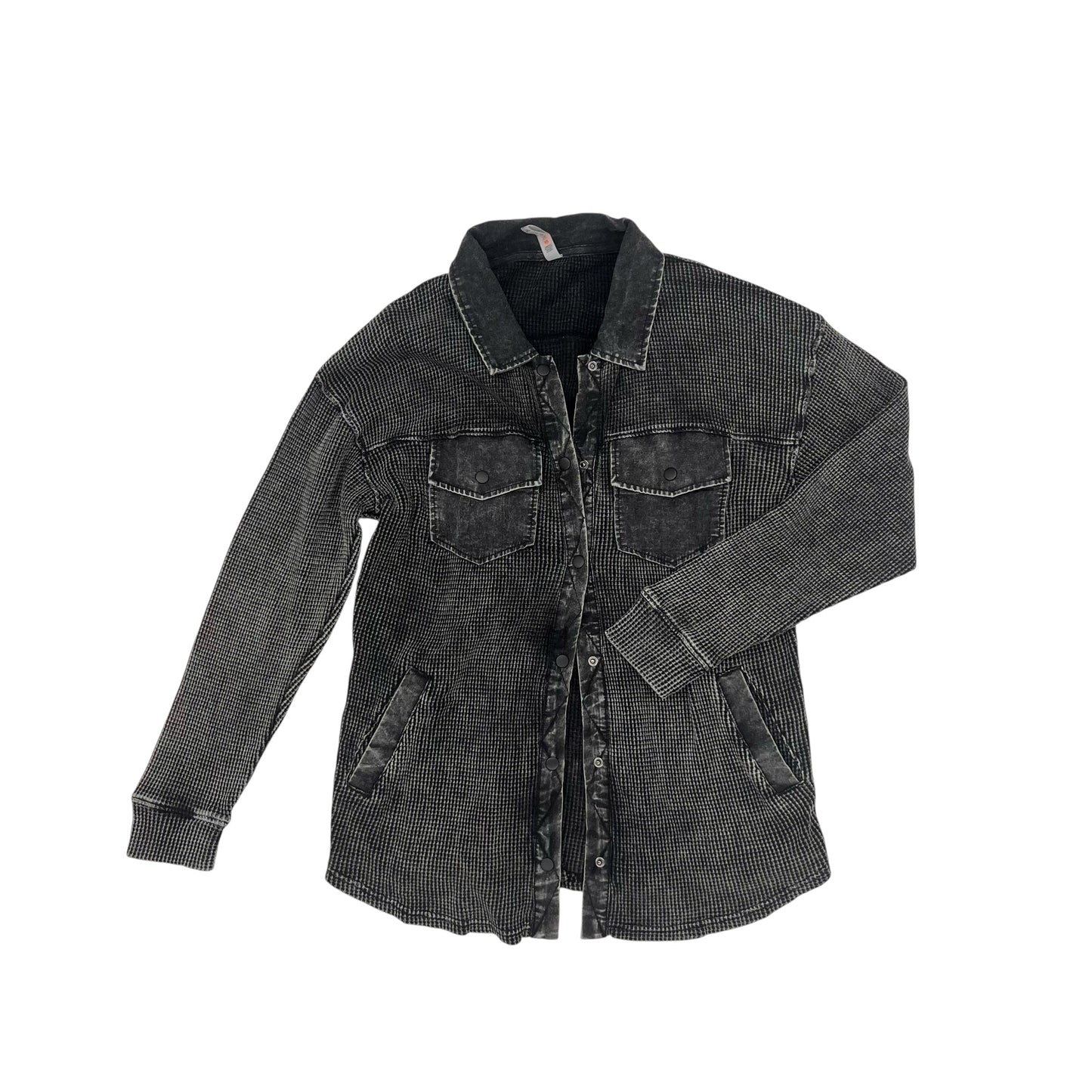 Jacket Shirt By Mono B In Grey, Size:L