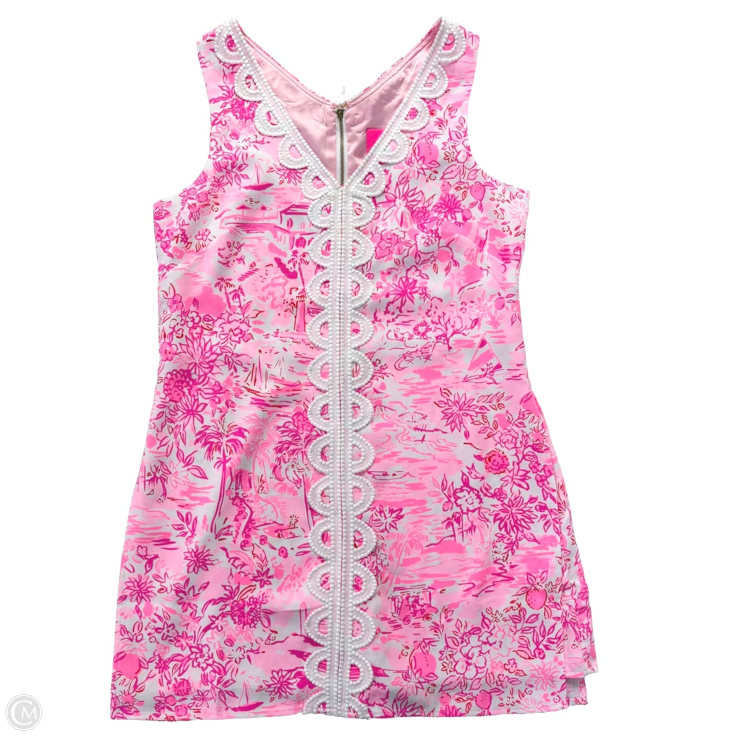 Dress Designer By Lilly Pulitzer In Pink & White, Size: 8