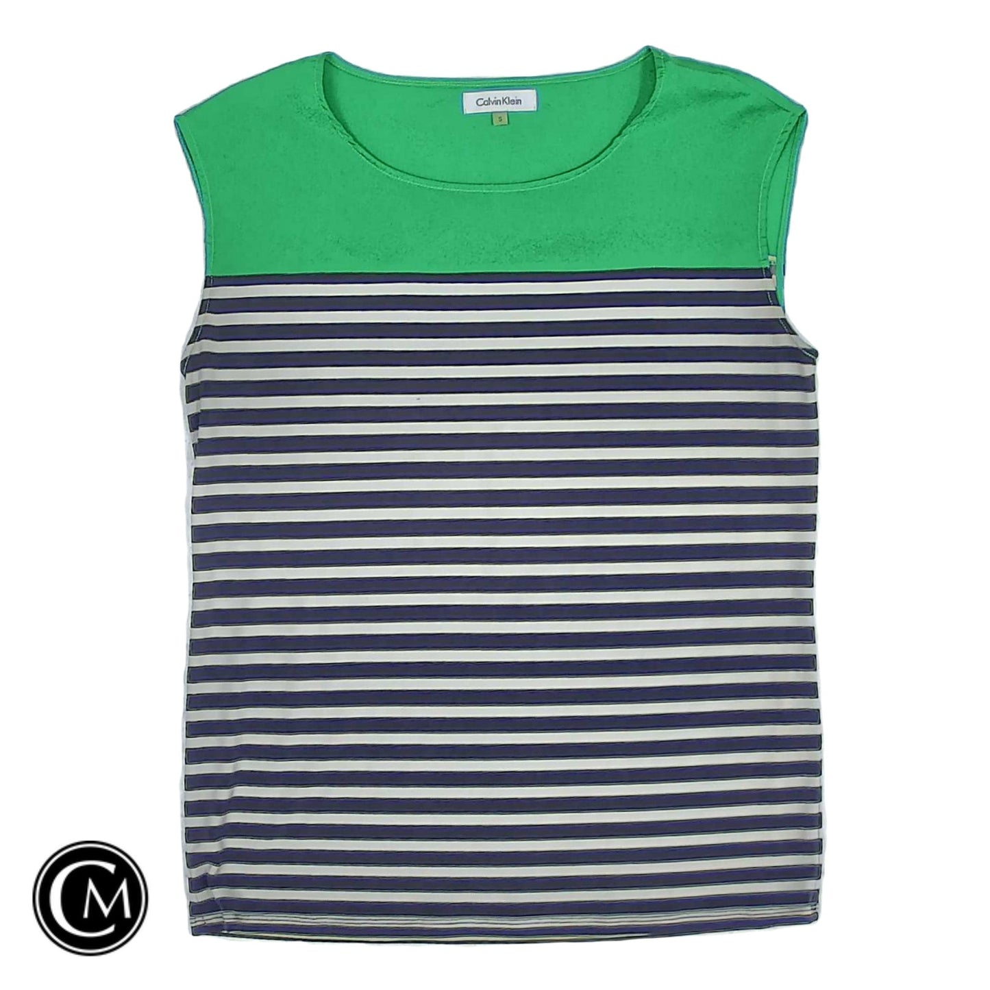 Top Sleeveless By Calvin Klein In Black & Green, Size: S image 1