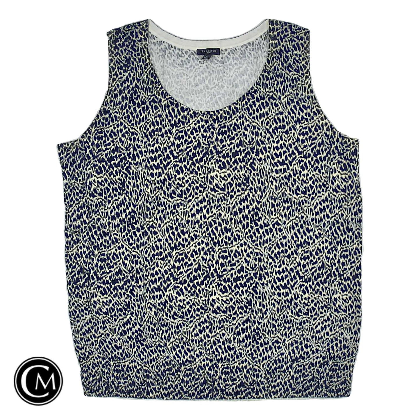 Top Sleeveless By Talbots In Black & White, Size: 1x