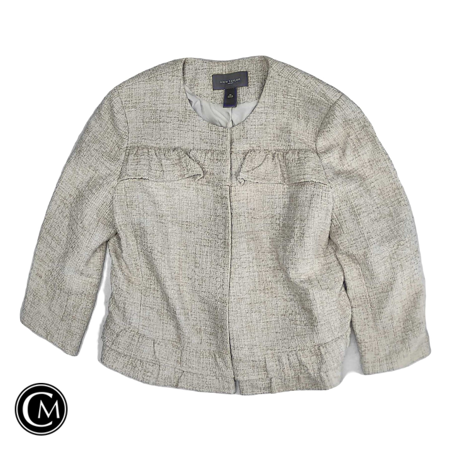 Blazer By Ann Taylor In Cream, Size: Xl