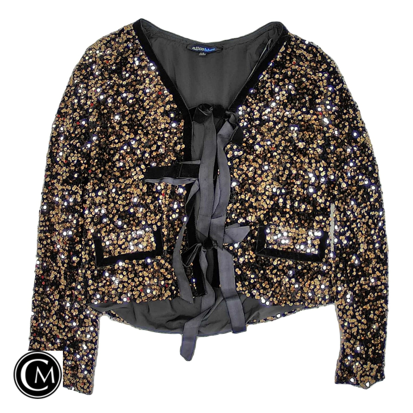 Blazer By Alice Blue In Black & Gold, Size: L