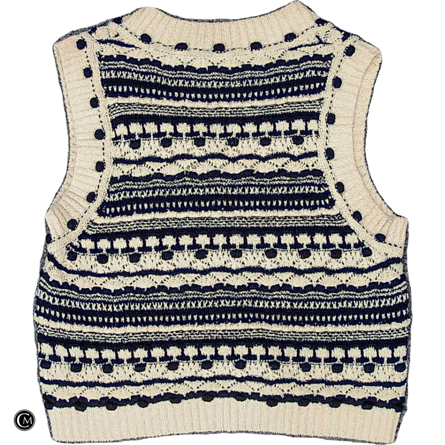 Vest Sweater By Pilcro In Black & Cream, Size: S