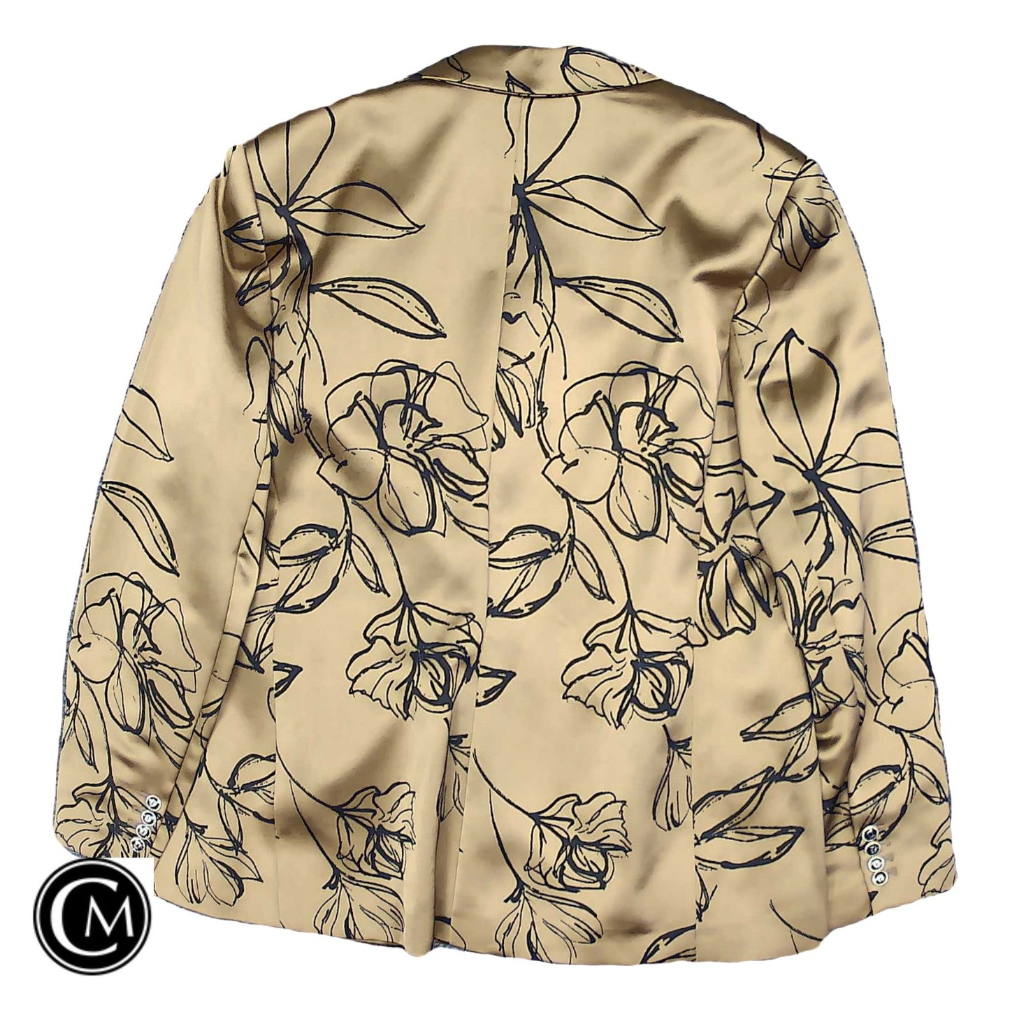 Blazer By Karl Lagerfeld In Black & Tan, Size: 16