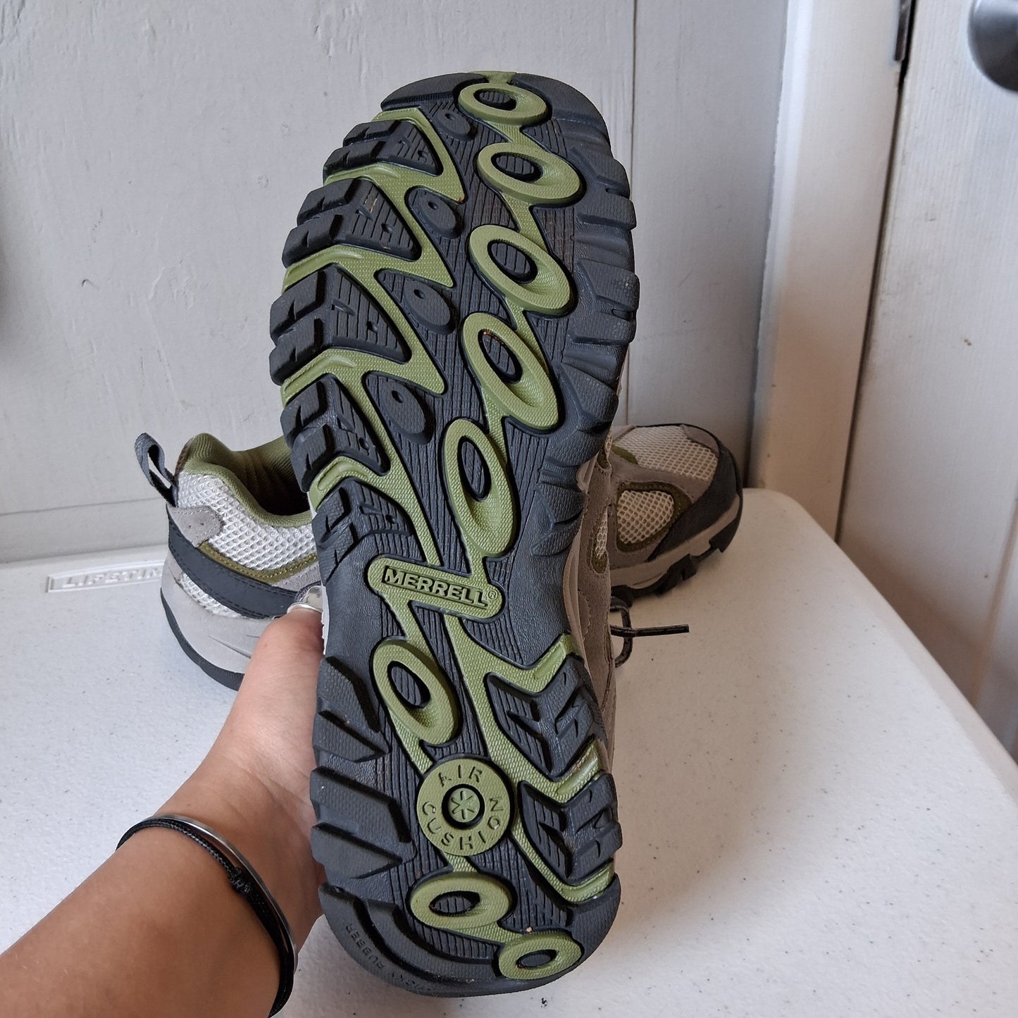 Shoes Hiking By Merrell In Green, Size:9