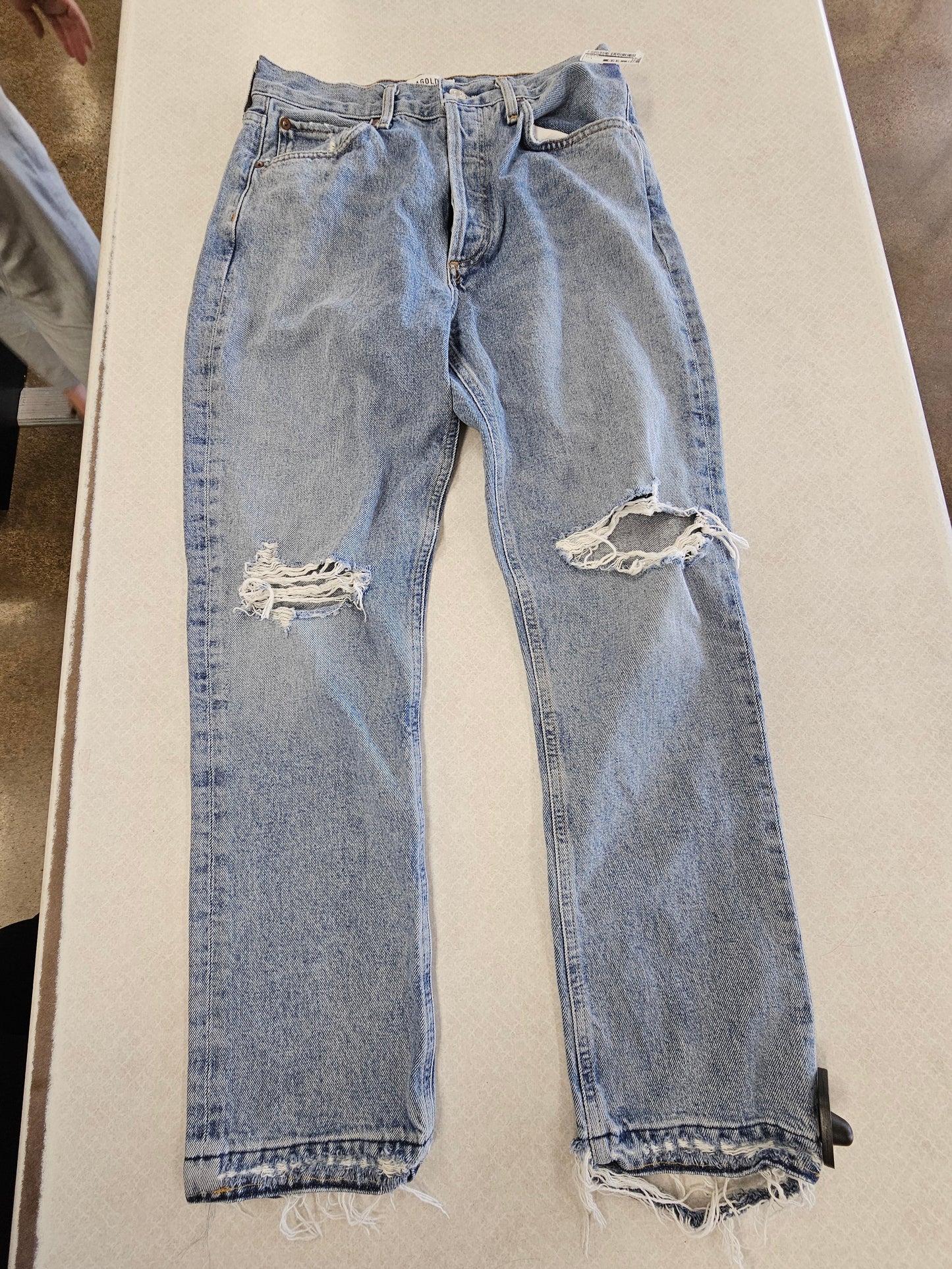 Jeans Straight By Agolde In Blue Denim, Size:4