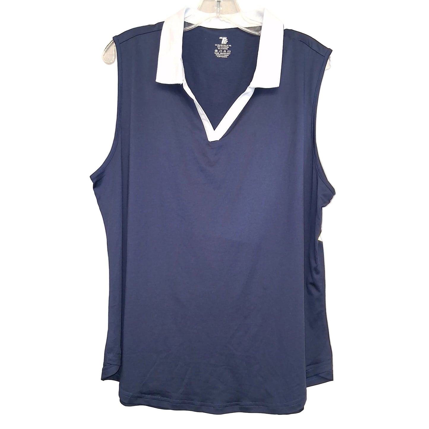 Athletic Tank Top By TRR In Blue, Size:1X