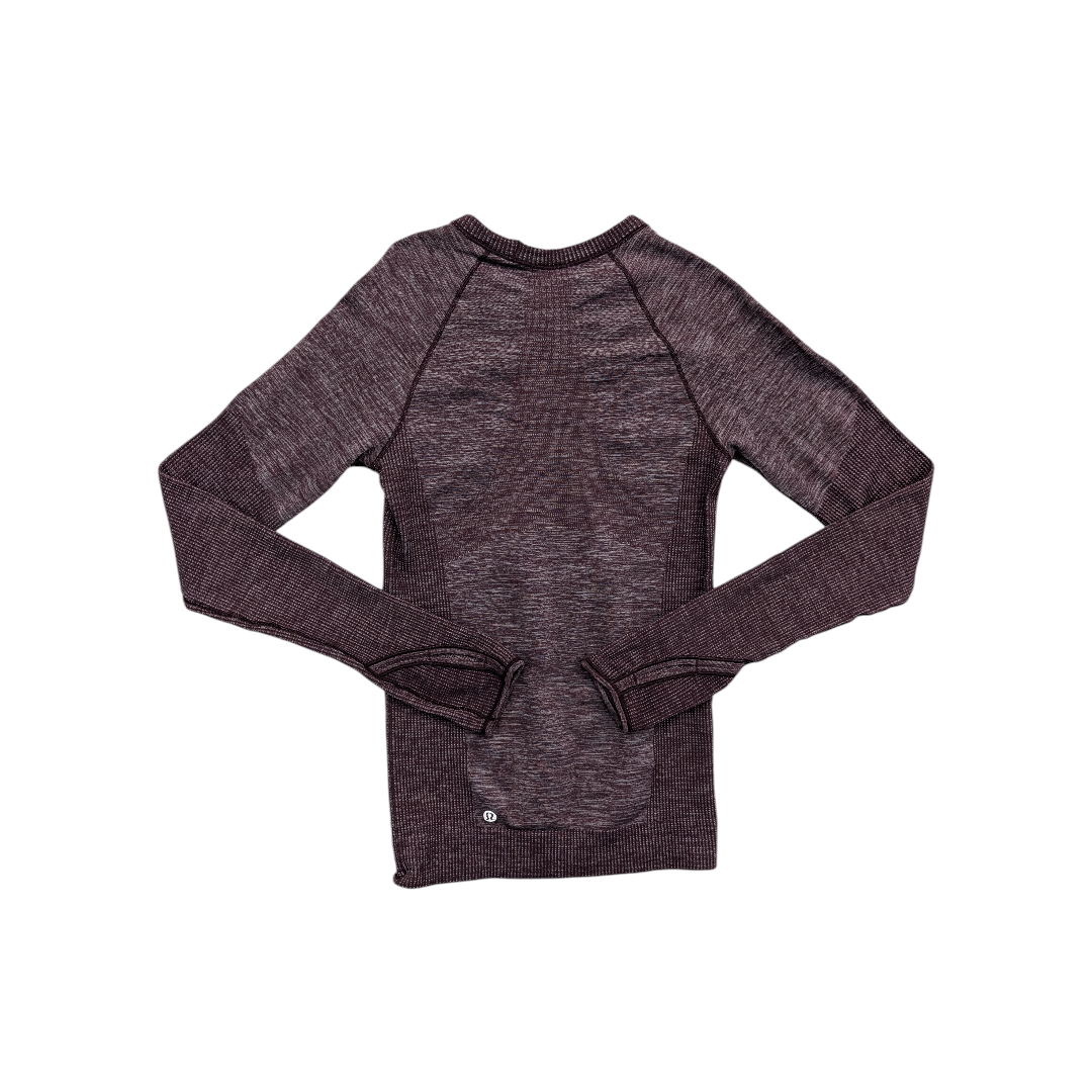 Athletic Top Ls Crewneck By Lululemon In Purple, Size:2