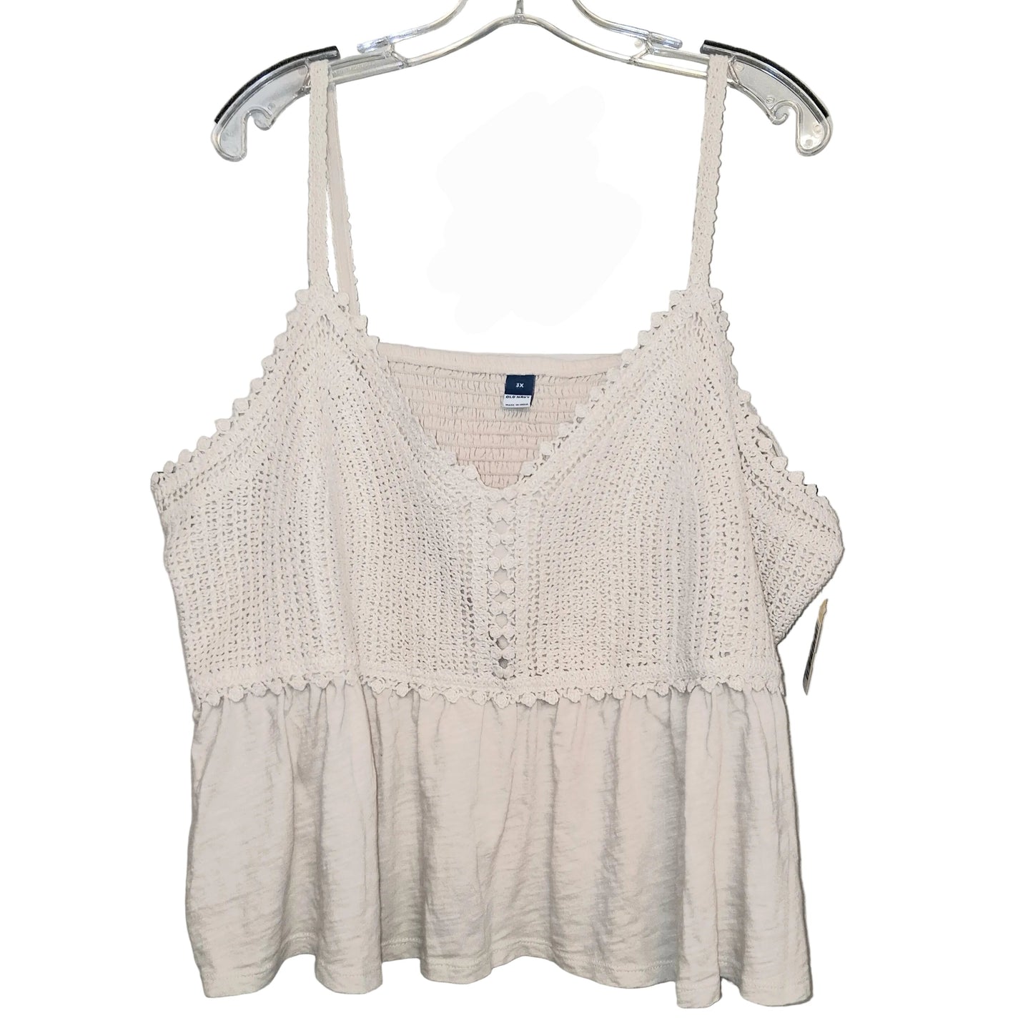 Top Sleeveless By Old Navy In Cream, Size:3X