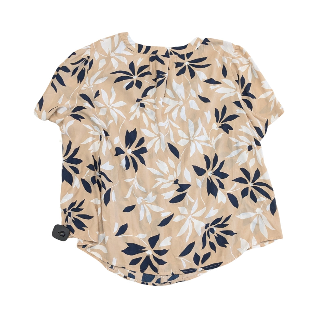 Top Ss By Liz Claiborne In Tan & White, Size:2X
