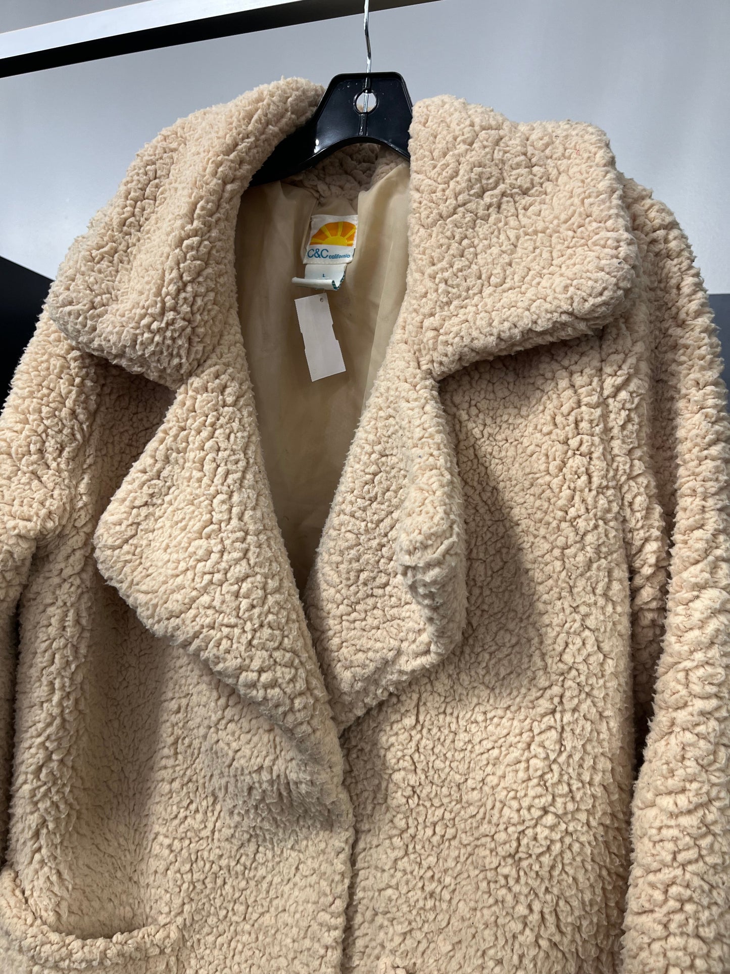Jacket Faux Fur & Sherpa By C And C Size: L