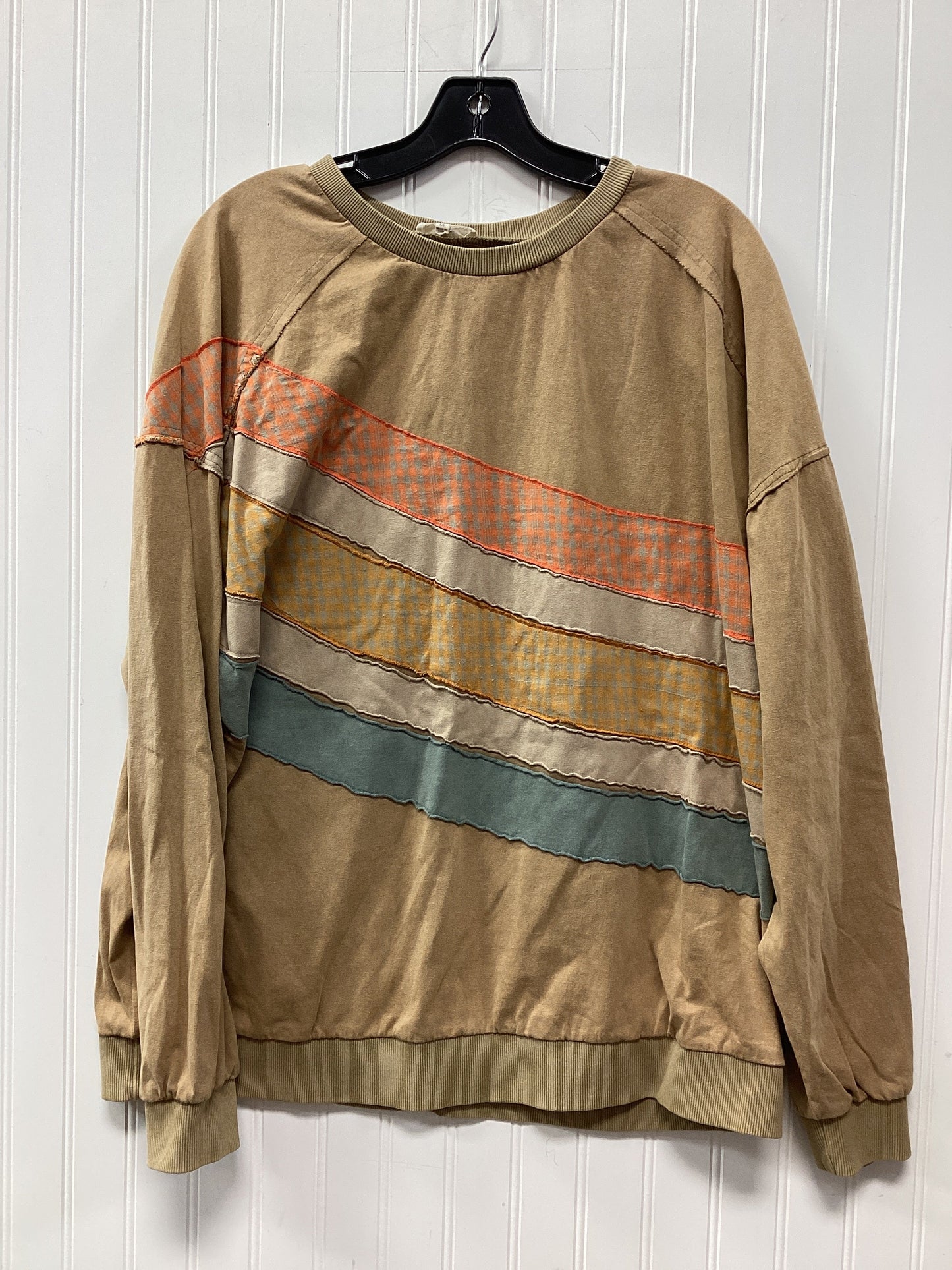 Top Ls By Easel In Tan, Size:1X