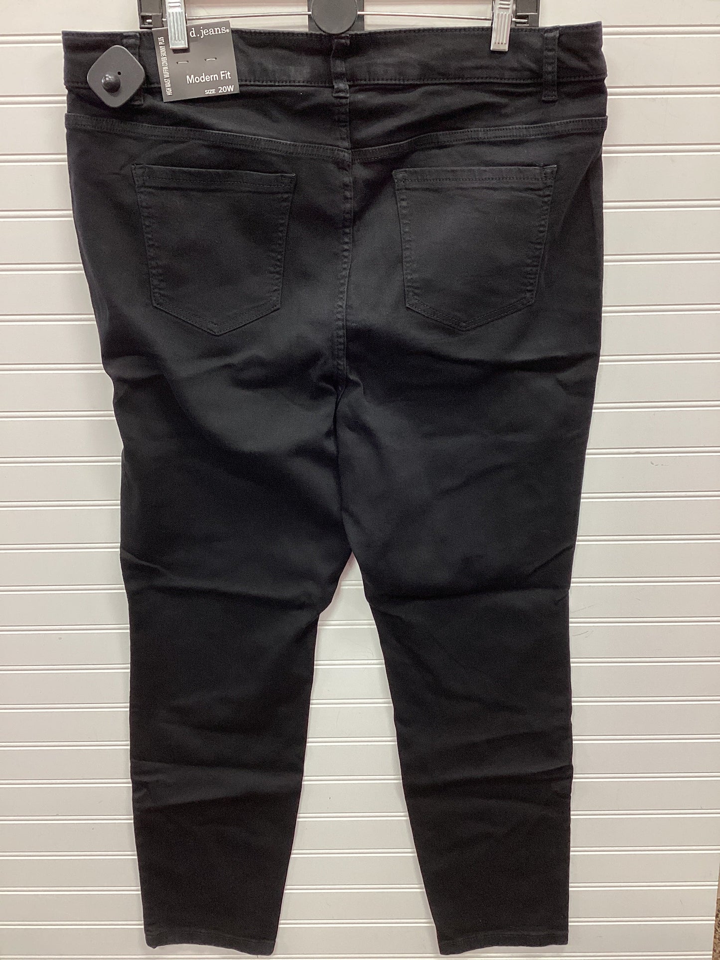 Jeans Skinny By D Jeans In Black Denim, Size:20