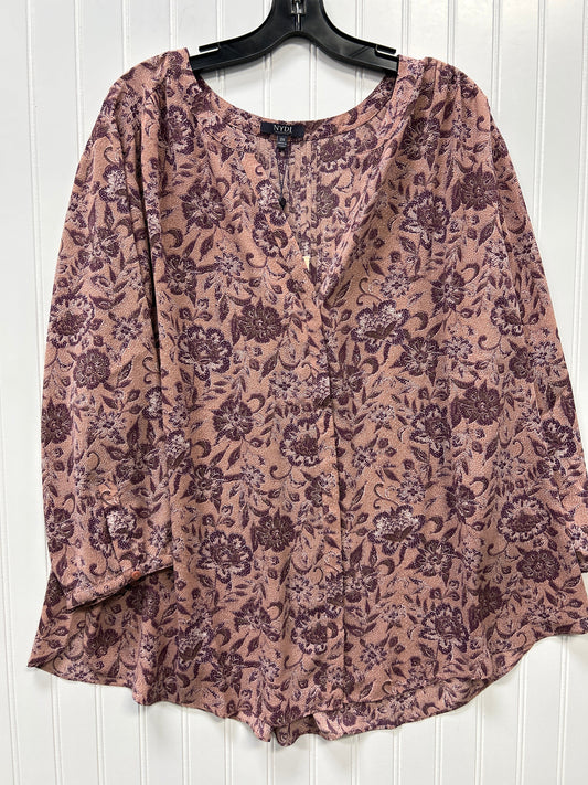 Top Ls By Not Your Daughters Jeans In Pink & Purple, Size:2X