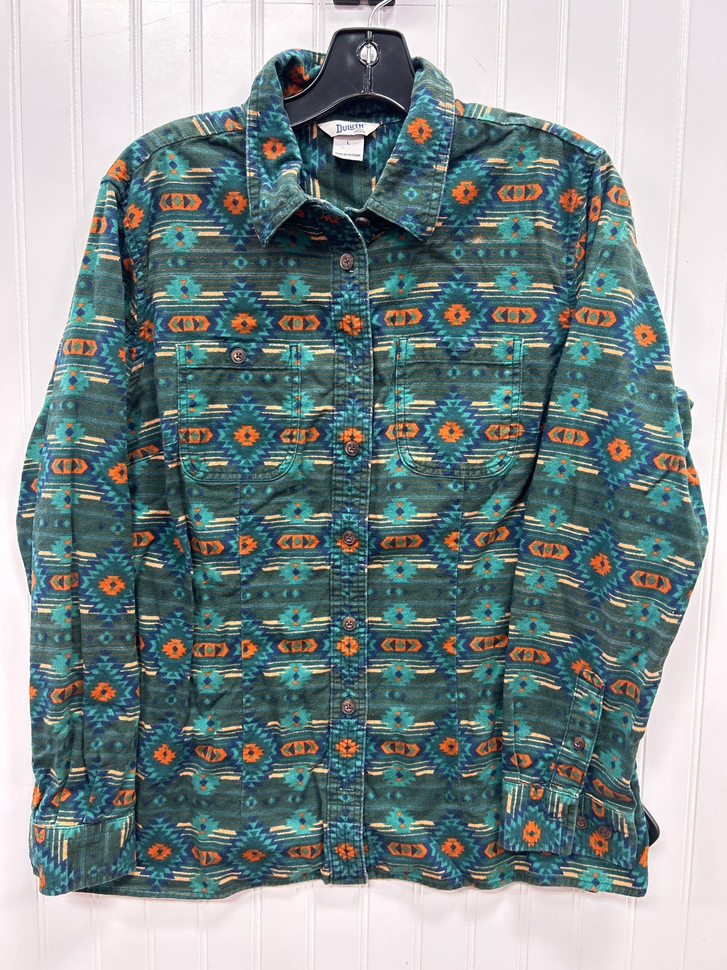 Blouse Ls By Duluth Trading In Green, Size:L