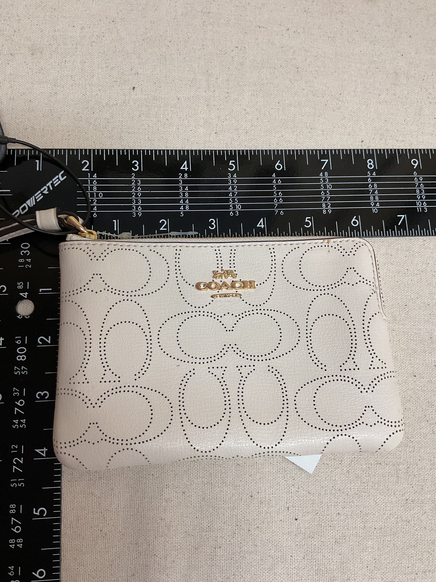Wristlet Designer By Coach In White, Size:Small