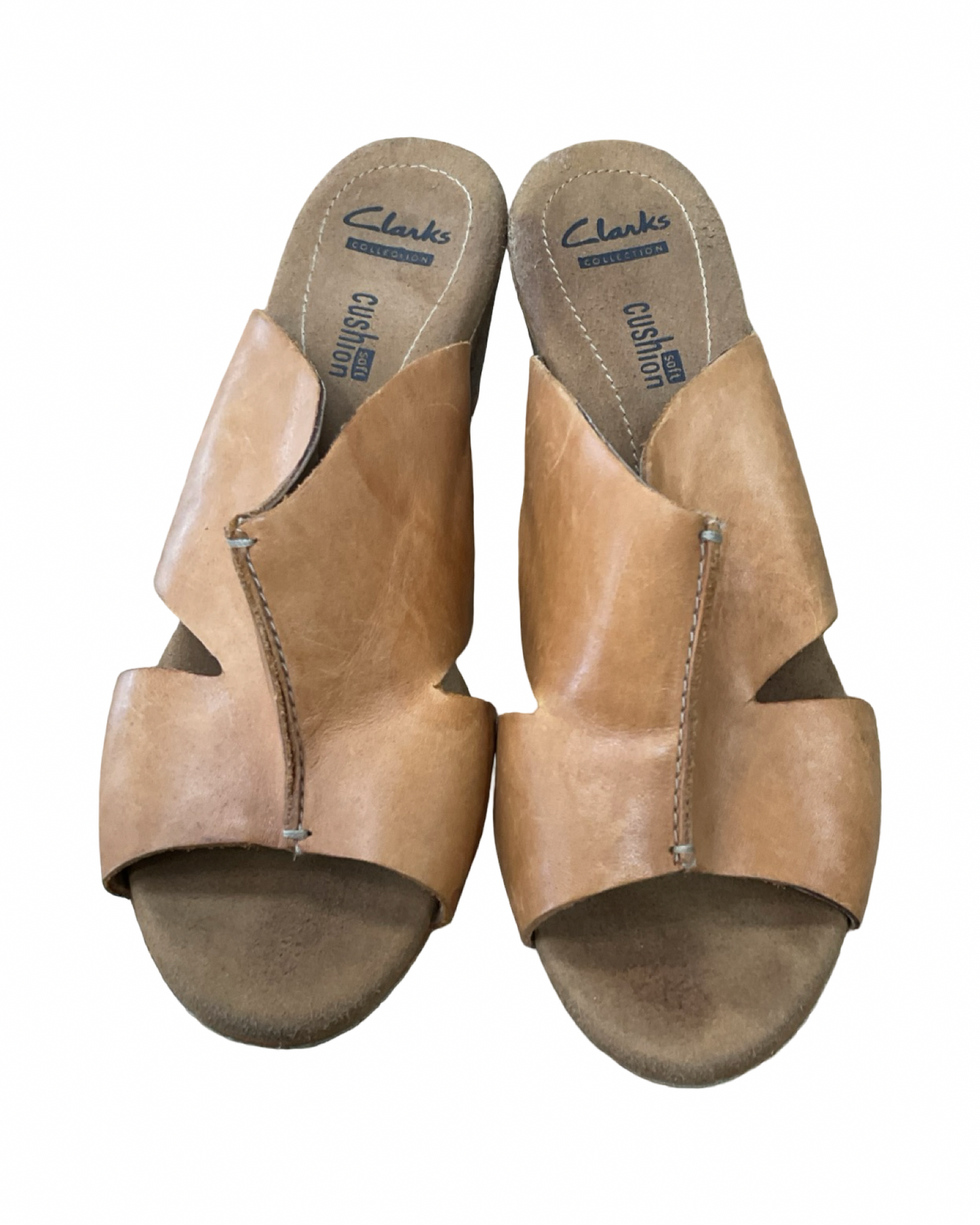 Shoes Heels Wedge By Clarks In Tan, Size:7