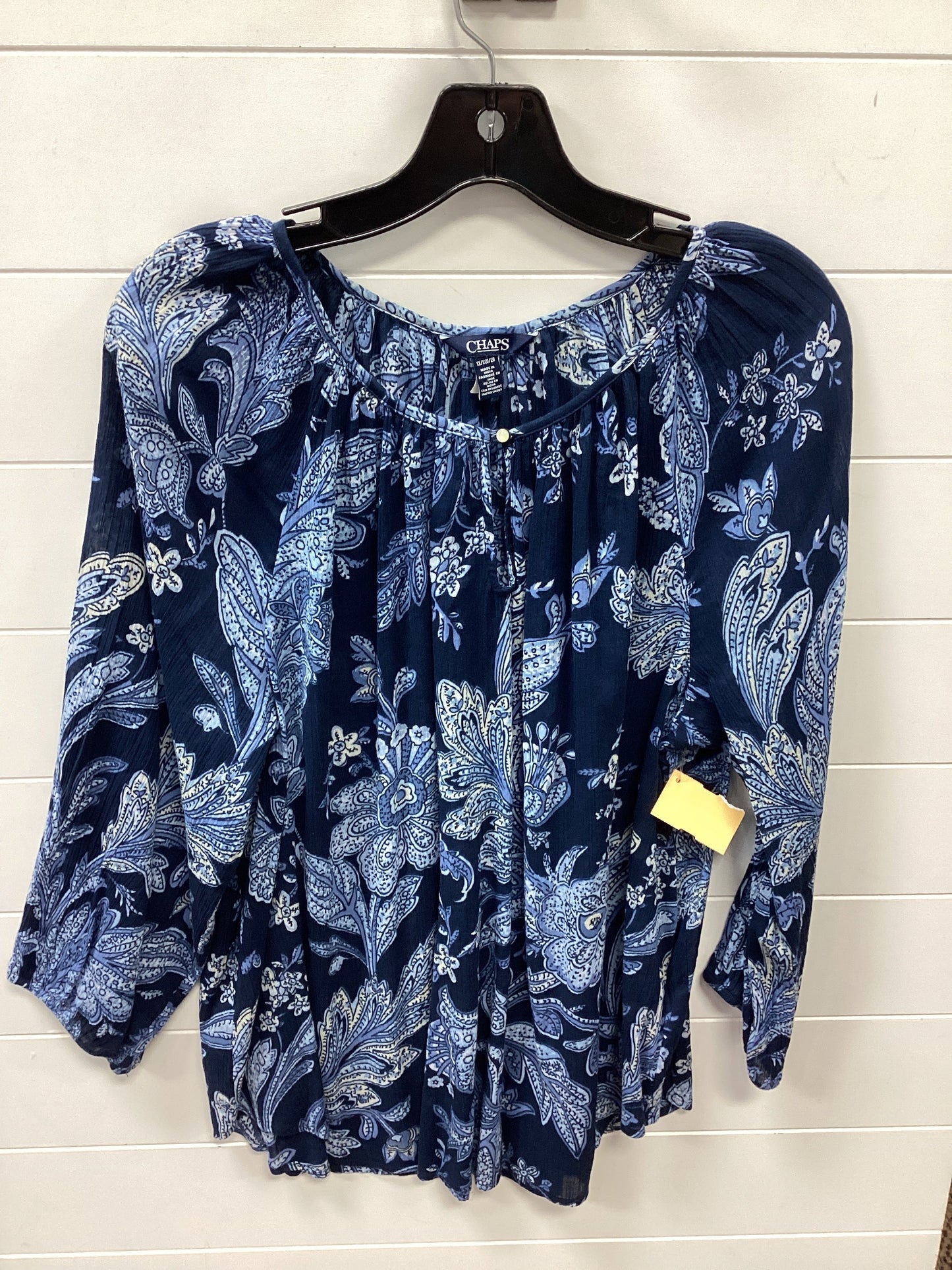 Top Ls By Chaps In Navy, Size:1X