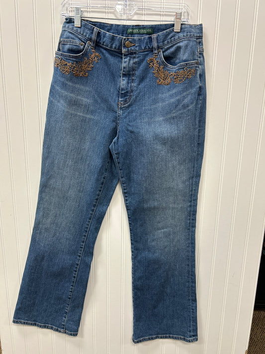 Jeans Straight By Lauren By Ralph Lauren In Blue Denim, Size:10