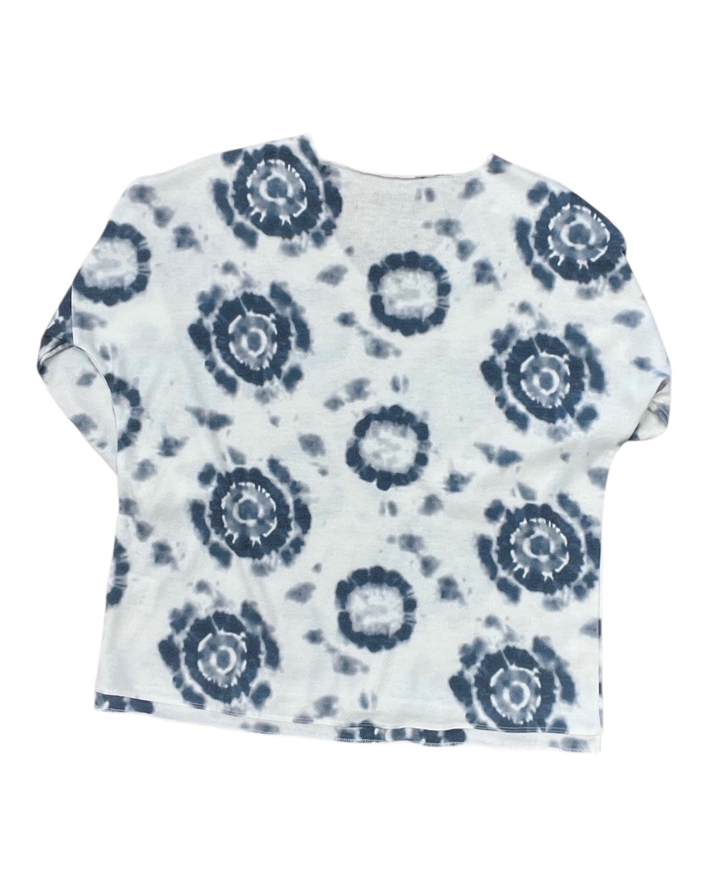 Top 3/4 Sleeve By Charlie B In Blue & White, Size:M