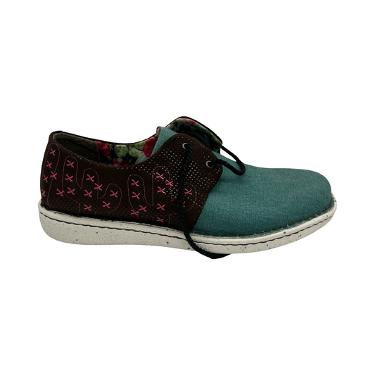 Shoes Flats By Justin In Teal, Size:9