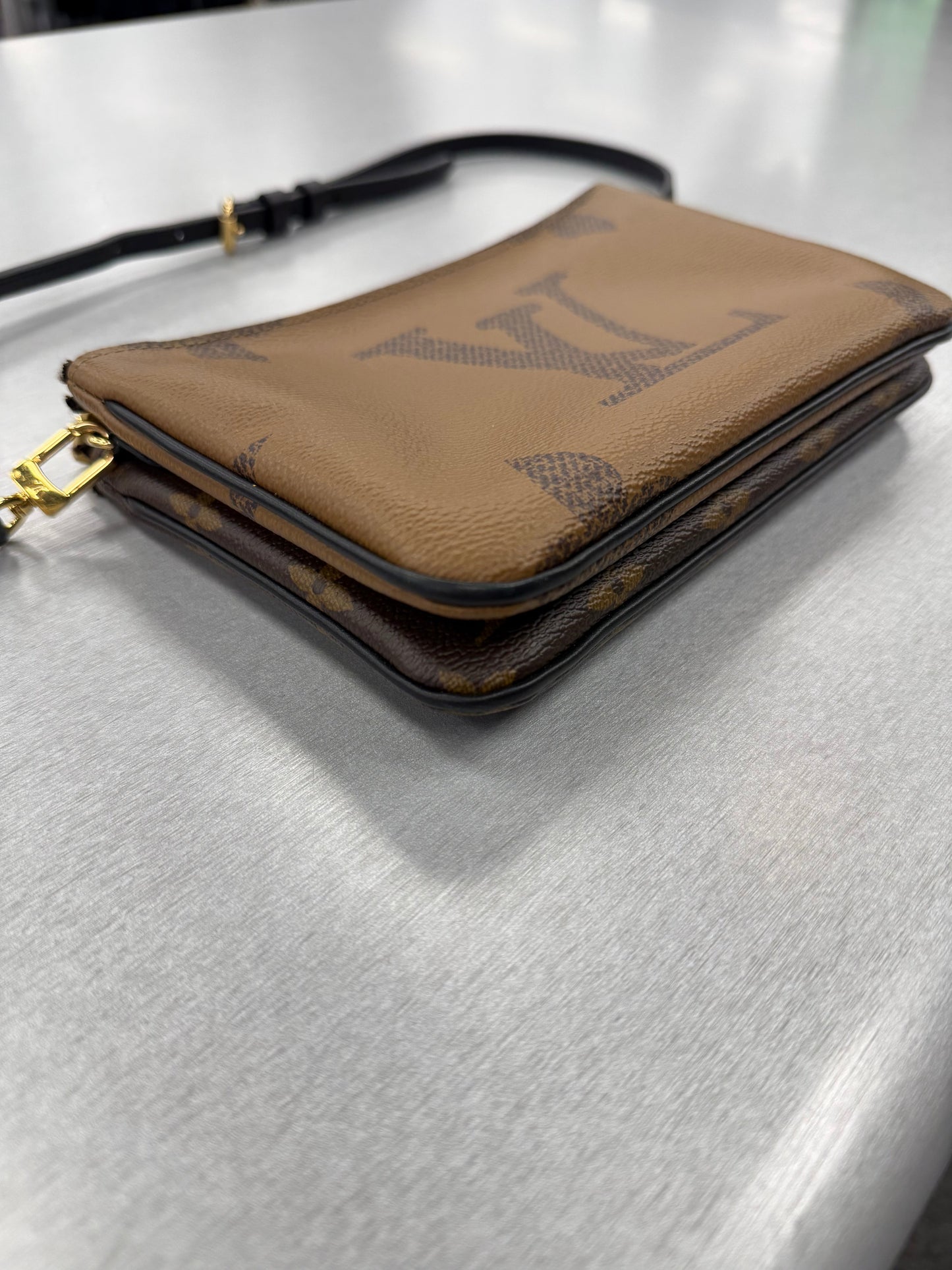 Crossbody Luxury Designer By Louis Vuitton In Brown & Tan, Size:Small