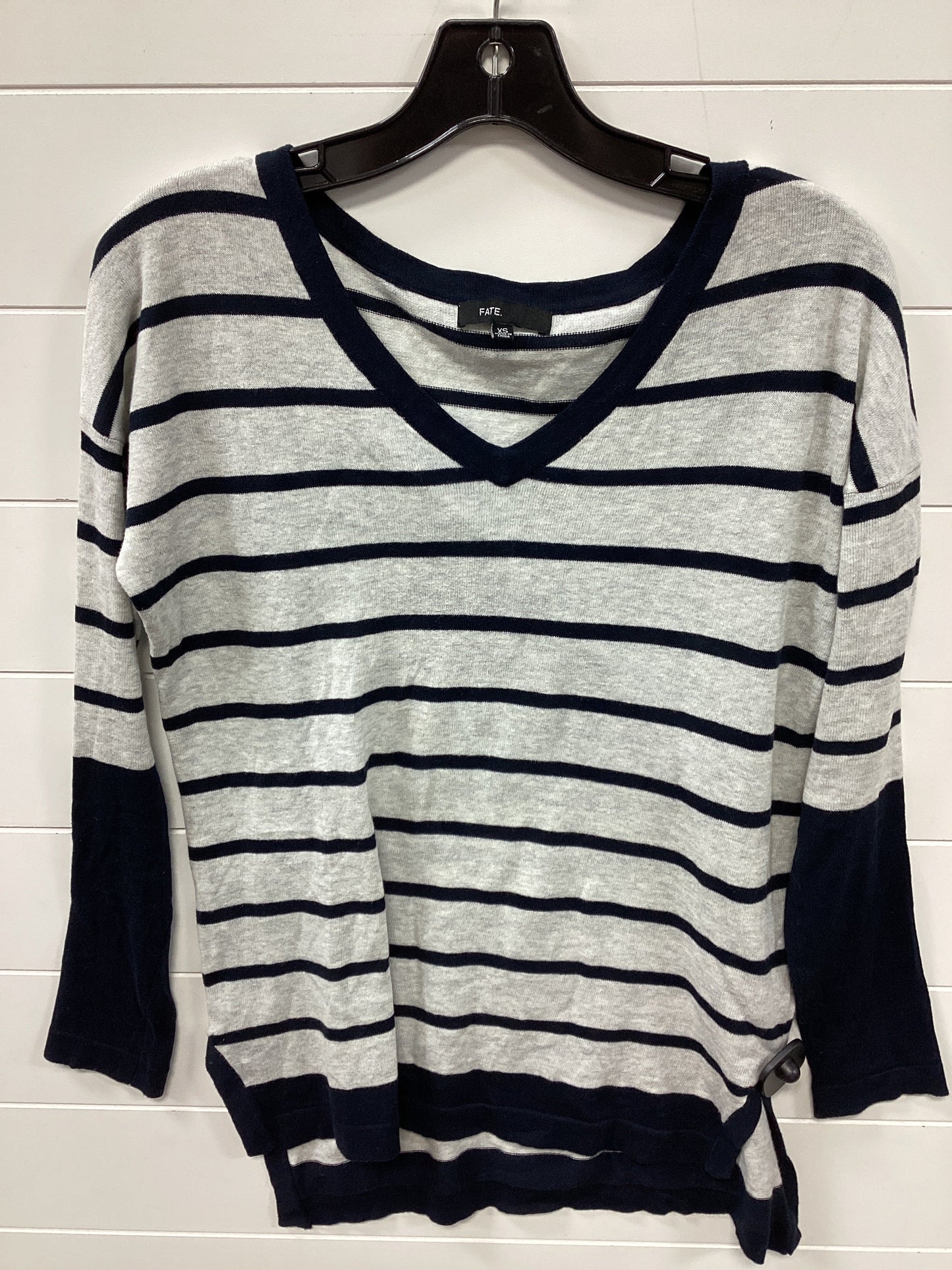 Top Ls By Fate In Blue & Grey, Size:Xs