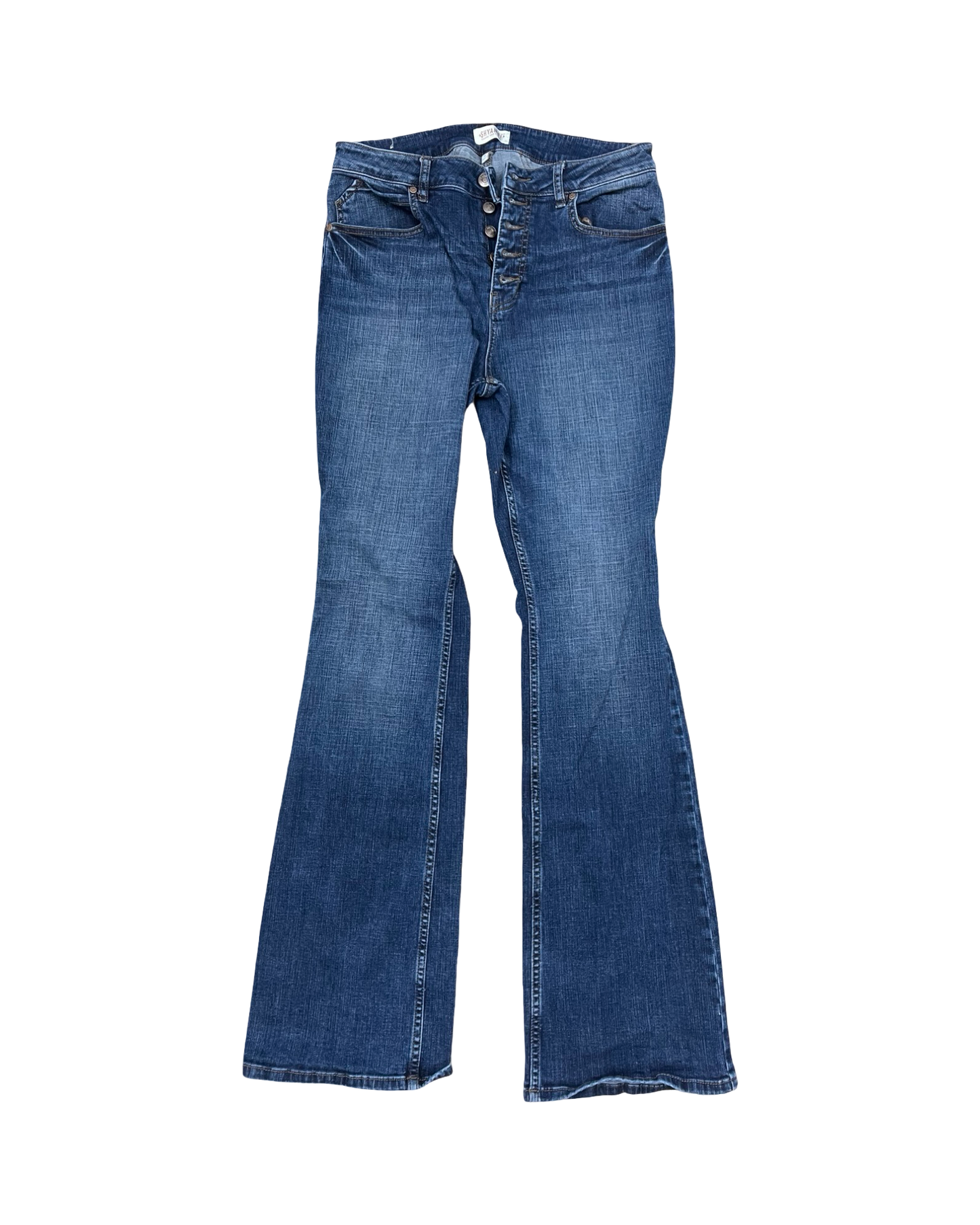 Jeans Flared By Shyanne In Blue Denim, Size:12