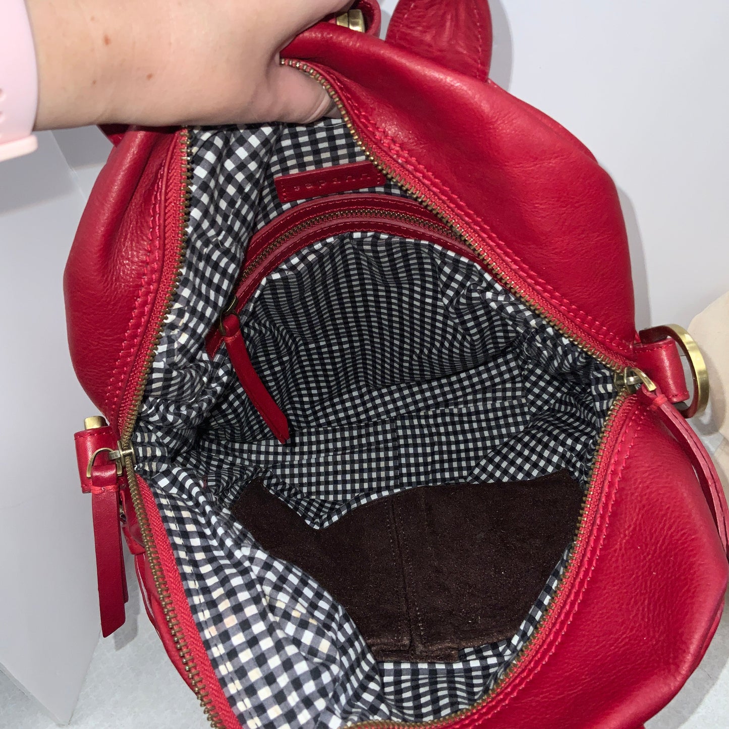 Backpack Leather By Sapahn, Size: Large