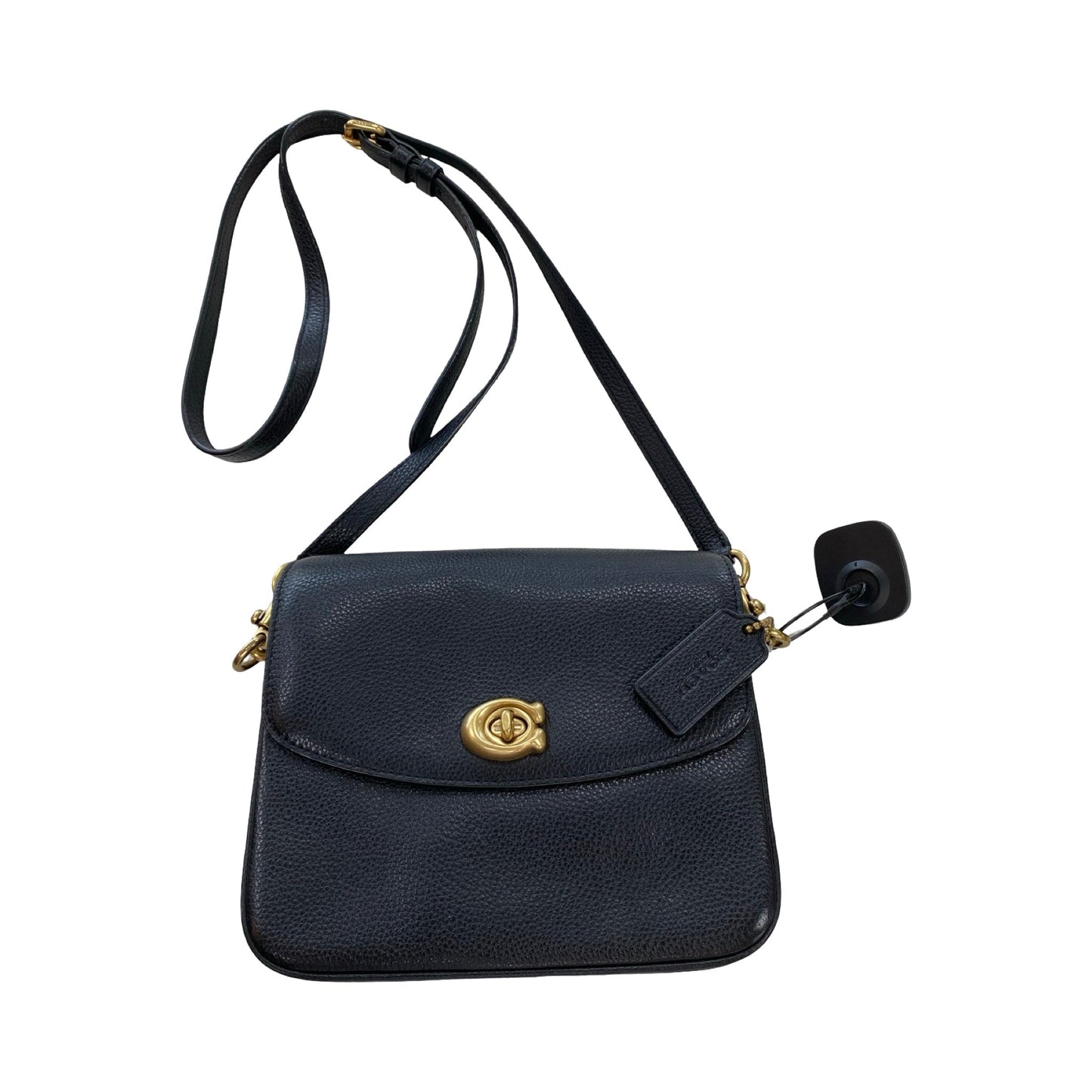 Handbag Designer By Coach In Black & Gold, Size:Small