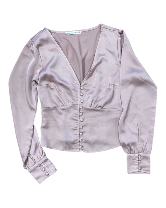Blouse Ls By Abercrombie And Fitch In Mauve, Size:S