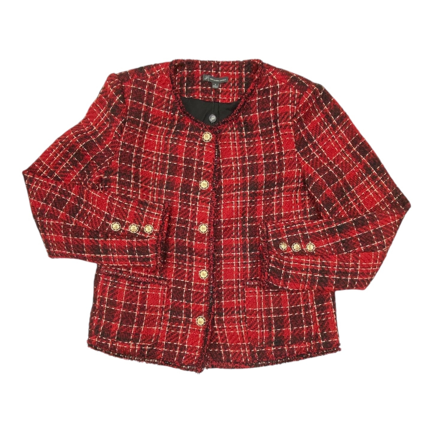 Blazer By Adrianna Papell In Black & Red, Size:S