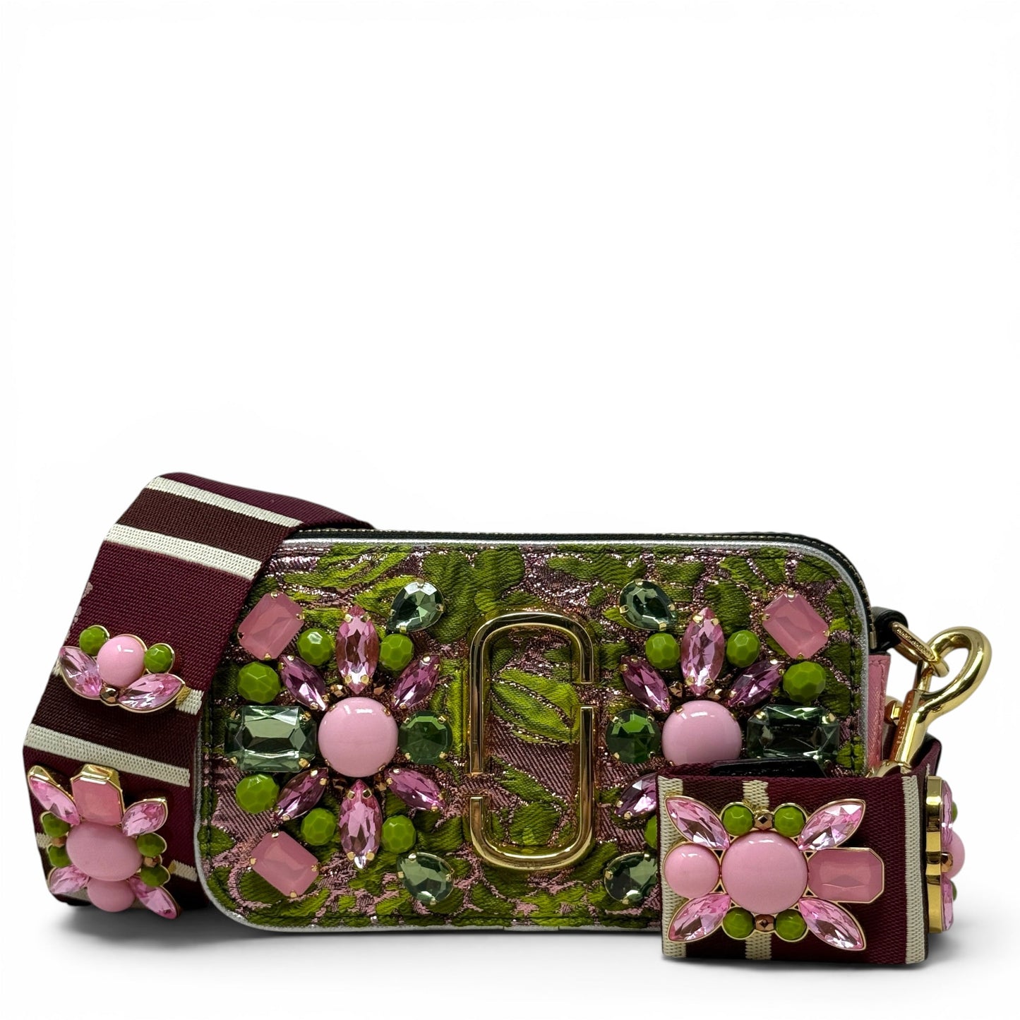 Snapshot Floral Brocade Camera Bag Luxury Designer By Marc Jacobs, Size: Medium