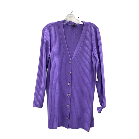 Sweater Cardigan By Talbots In Purple, Size:Lp