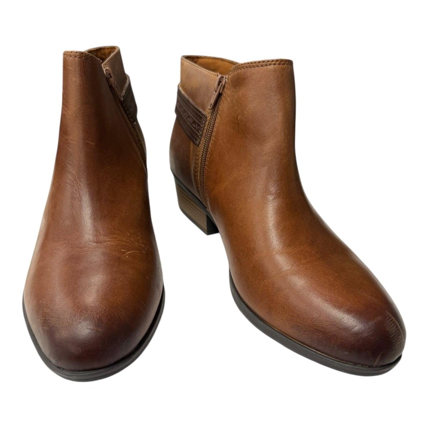 Boots Ankle Flats By Clarks In Brown, Size:12