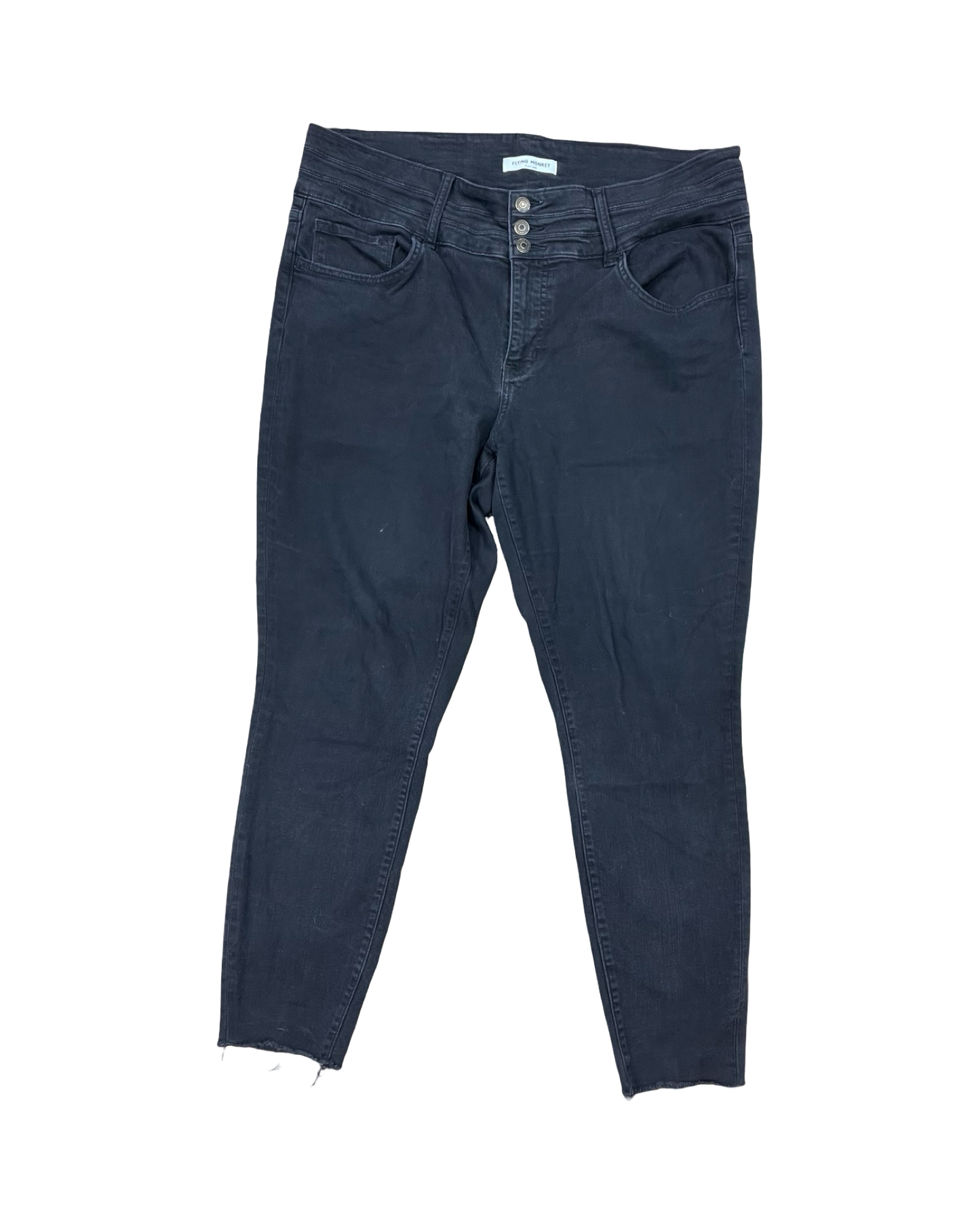 Jeans Skinny By Flying Monkey In Black Denim, Size:22