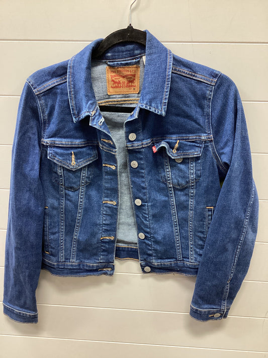 Jacket Denim By Levis In Blue Denim, Size:M