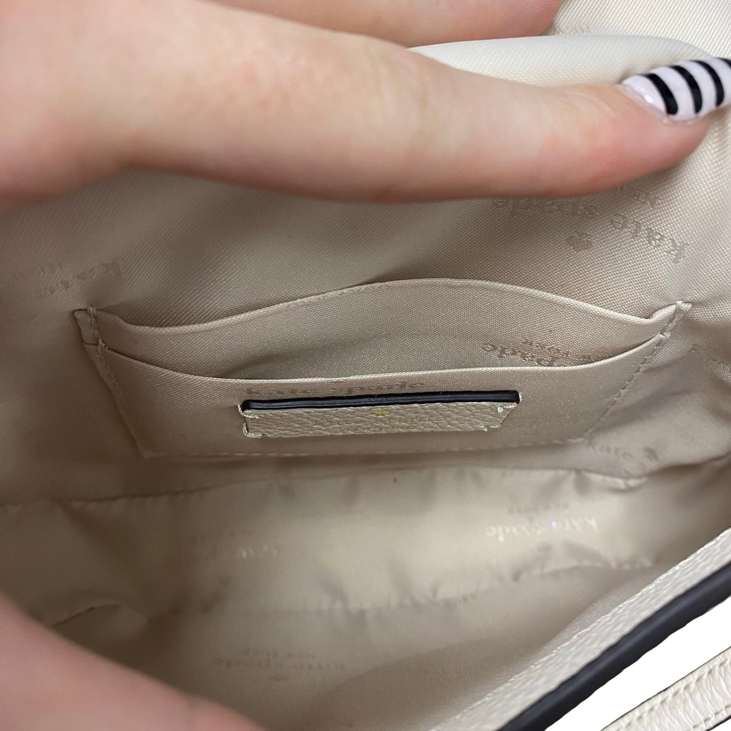 Handbag Designer By Kate Spade In Ivory, Size:Small