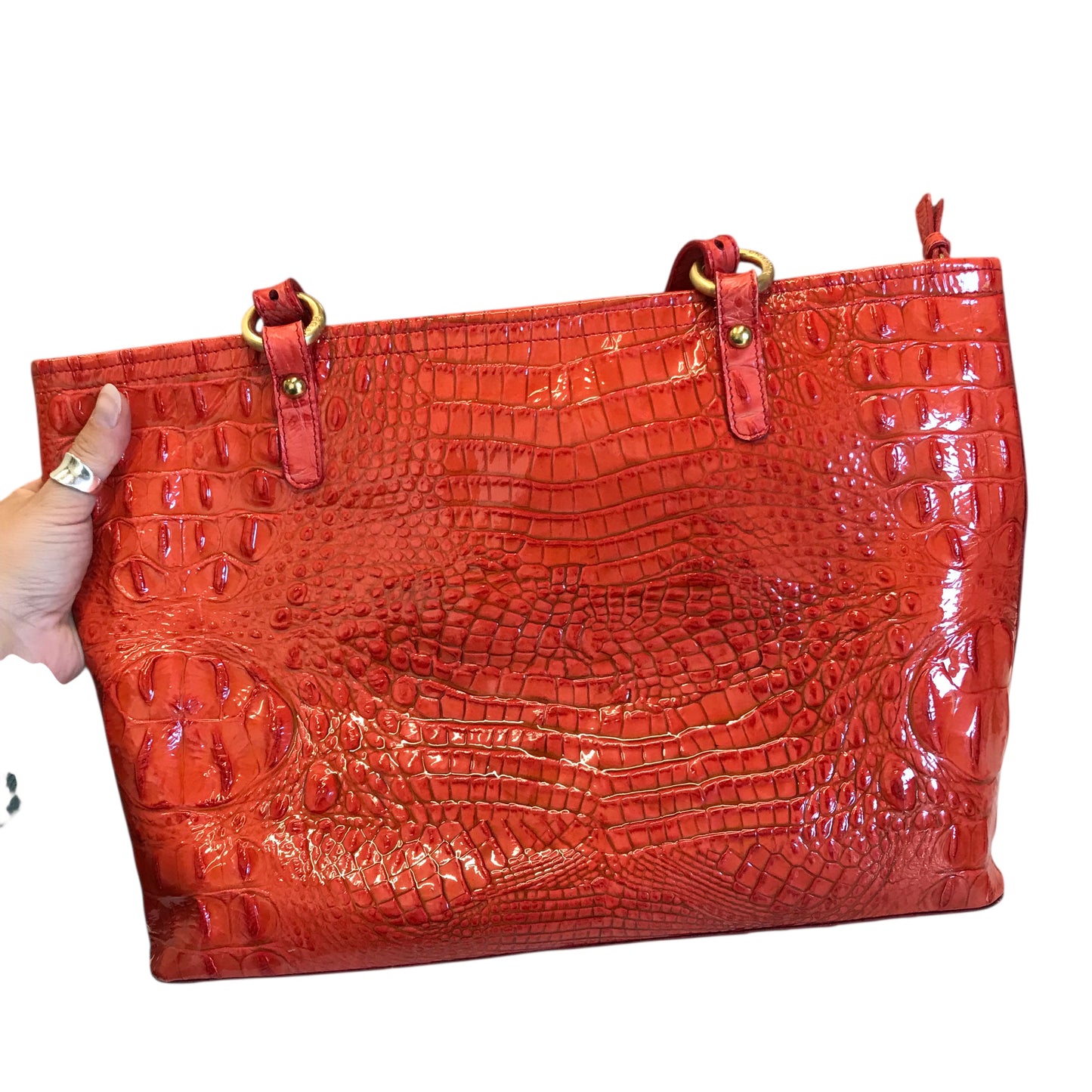 Handbag Designer By Brahmin In Orange, Size:Medium