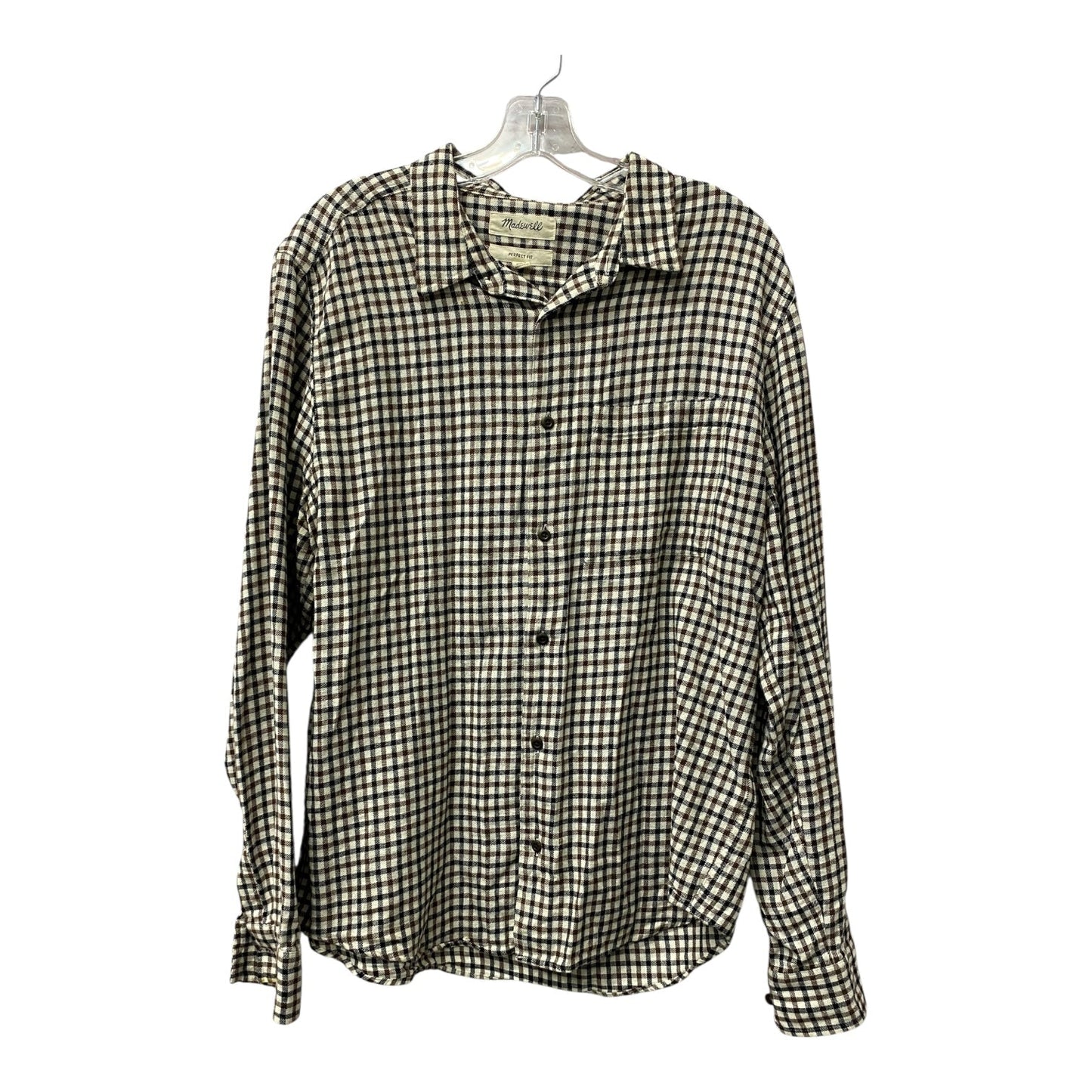 TOP LS by MADEWELL In BROWN & WHITE, Size: L