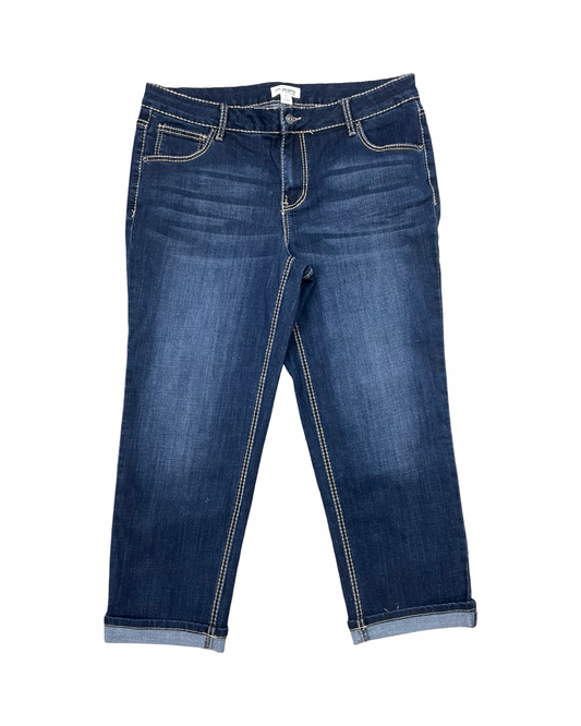 Jeans Cropped By Maurices In Blue Denim, Size:14