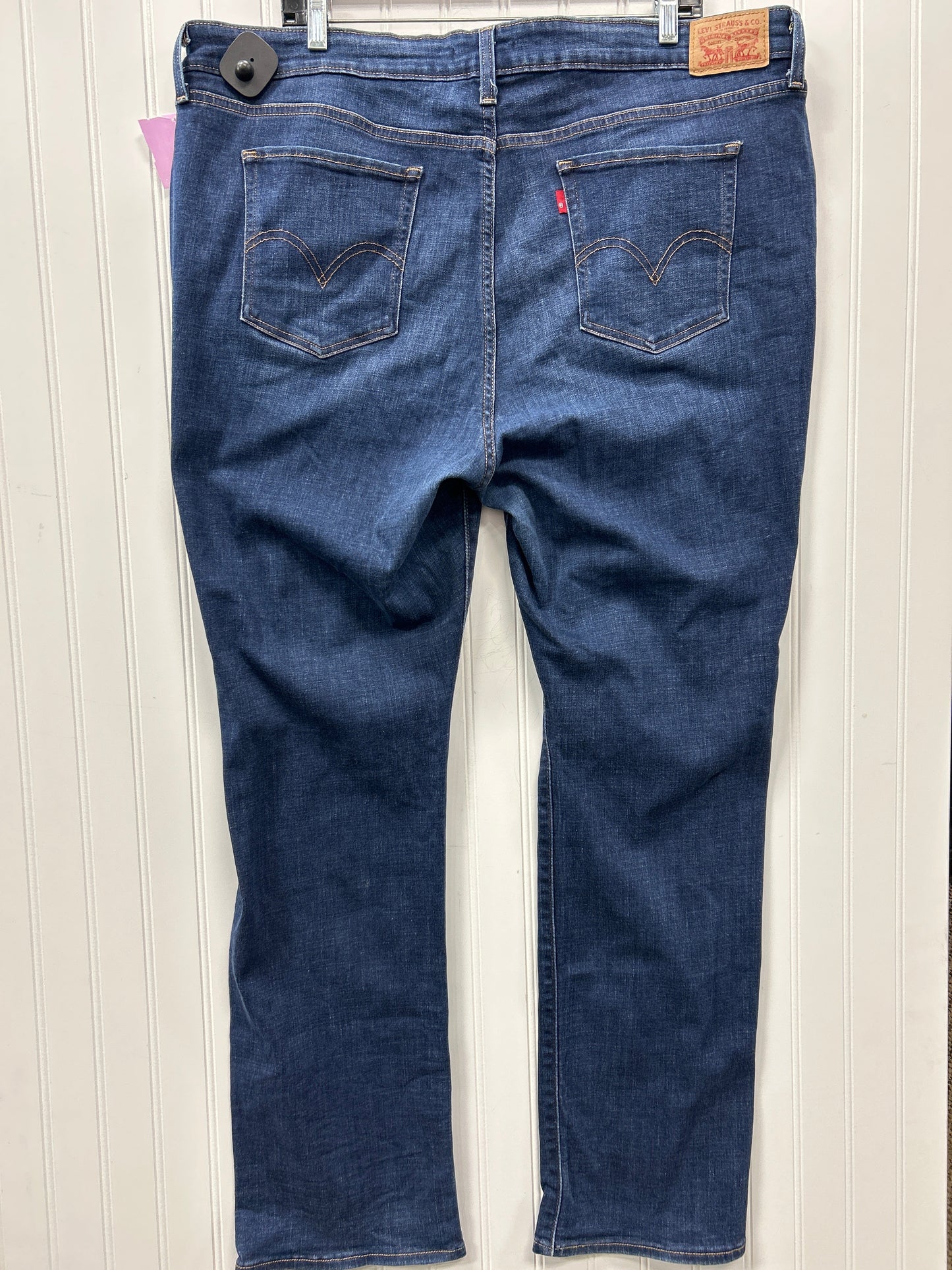 Jeans Straight By Levis In Blue Denim, Size:22